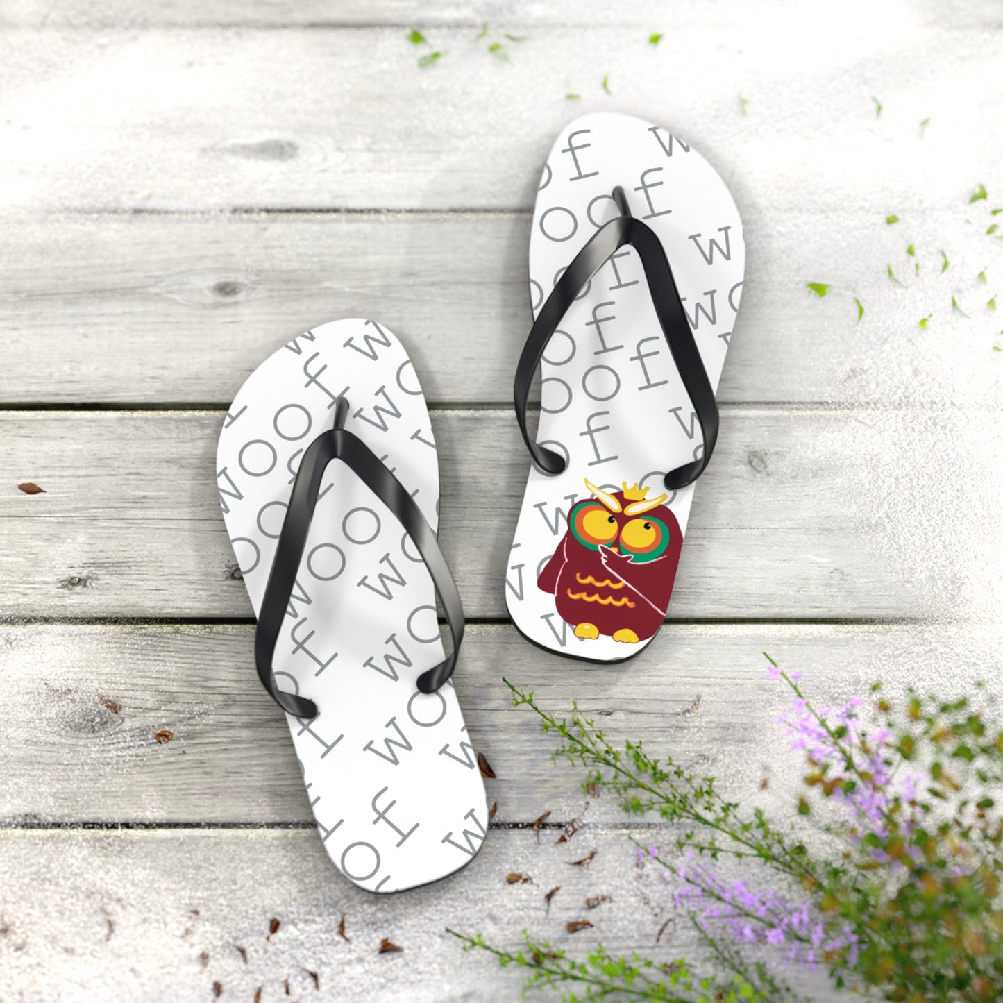 Playful Pet-Themed Flip Flops for Animal Lovers | Dog Lover's Sandals, Cute Footwear, Summer Fun, Beachwear, Woof Design