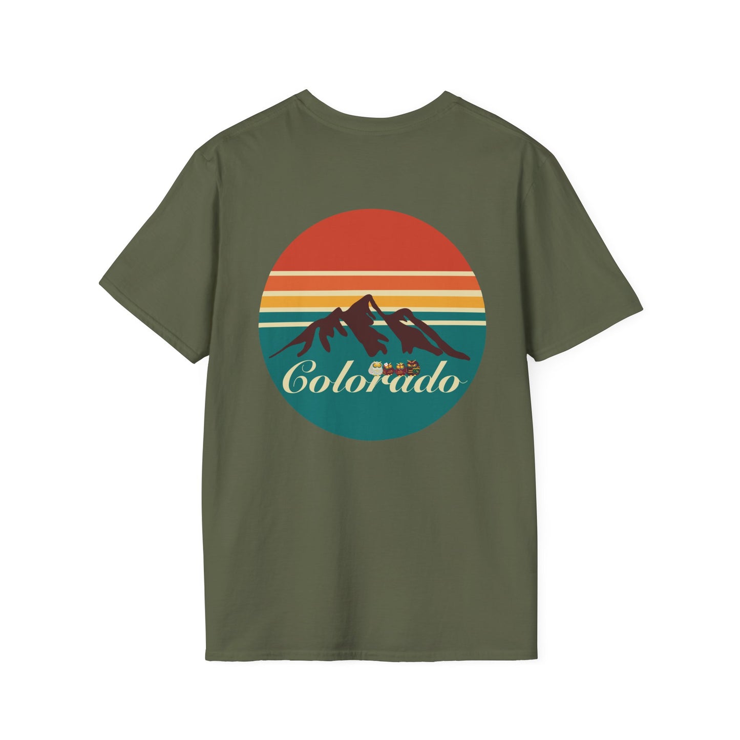 Retro Colorado Mountain T-Shirt | Softstyle Tee for Nature Lovers, Outdoor Adventures, Gifts, Travel Souvenir, Vintage Style