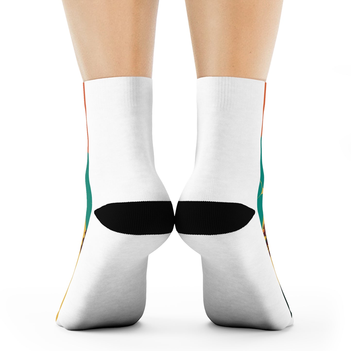 Colorful Mask-Themed Crew Socks | Fun Gift for Halloween, Día de los Muertos, Casual Wear, Festival Accessories, Unique Fashion