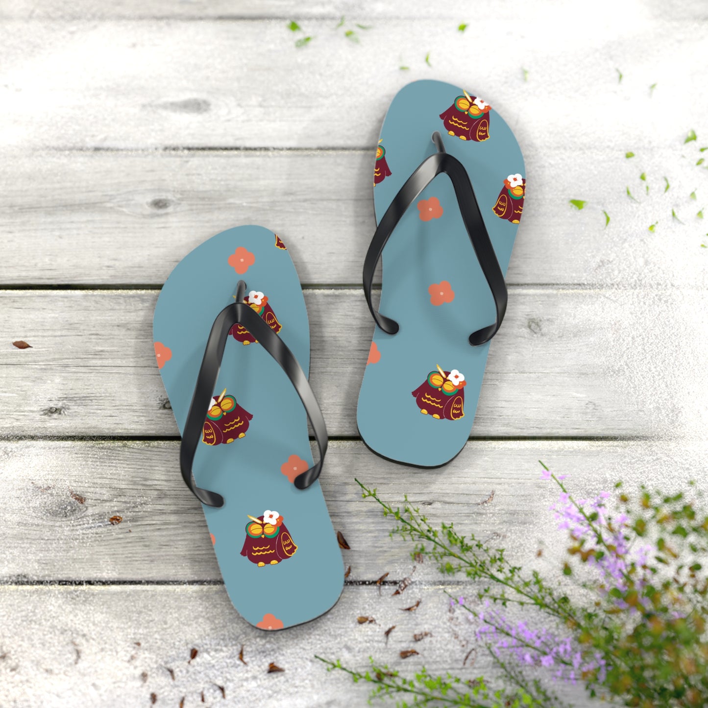 Whimsical Owl Flip Flops, Summer Beach Sandals, Fun Vacation Footwear, Cute Summer Accessories, Gifts for Owl Lovers