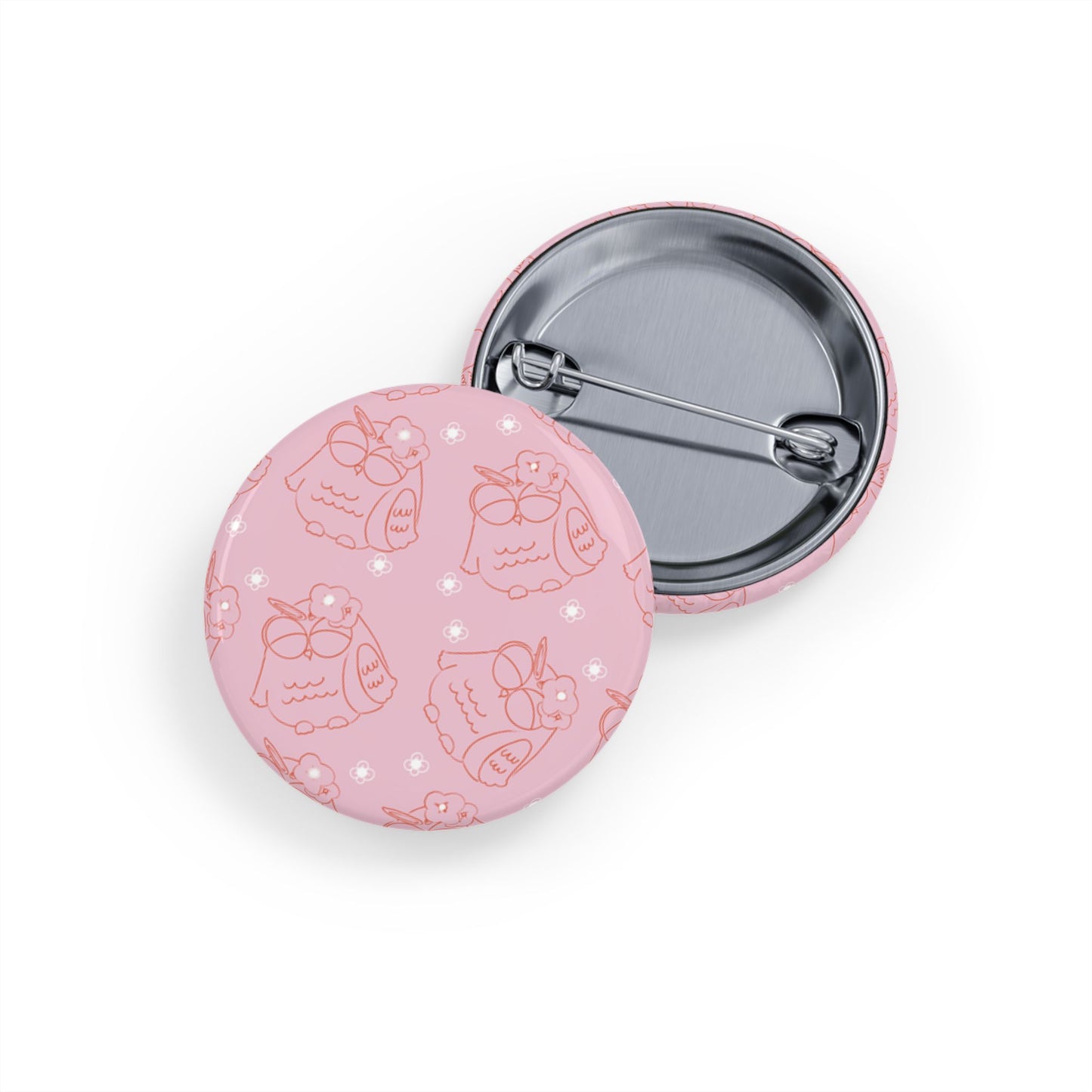 Cute Owl Round Pins, Button Badges for Jackets, Cute Gifts for Friends, Owl Lover Accessories, Pink Owl Pins for Celebrations