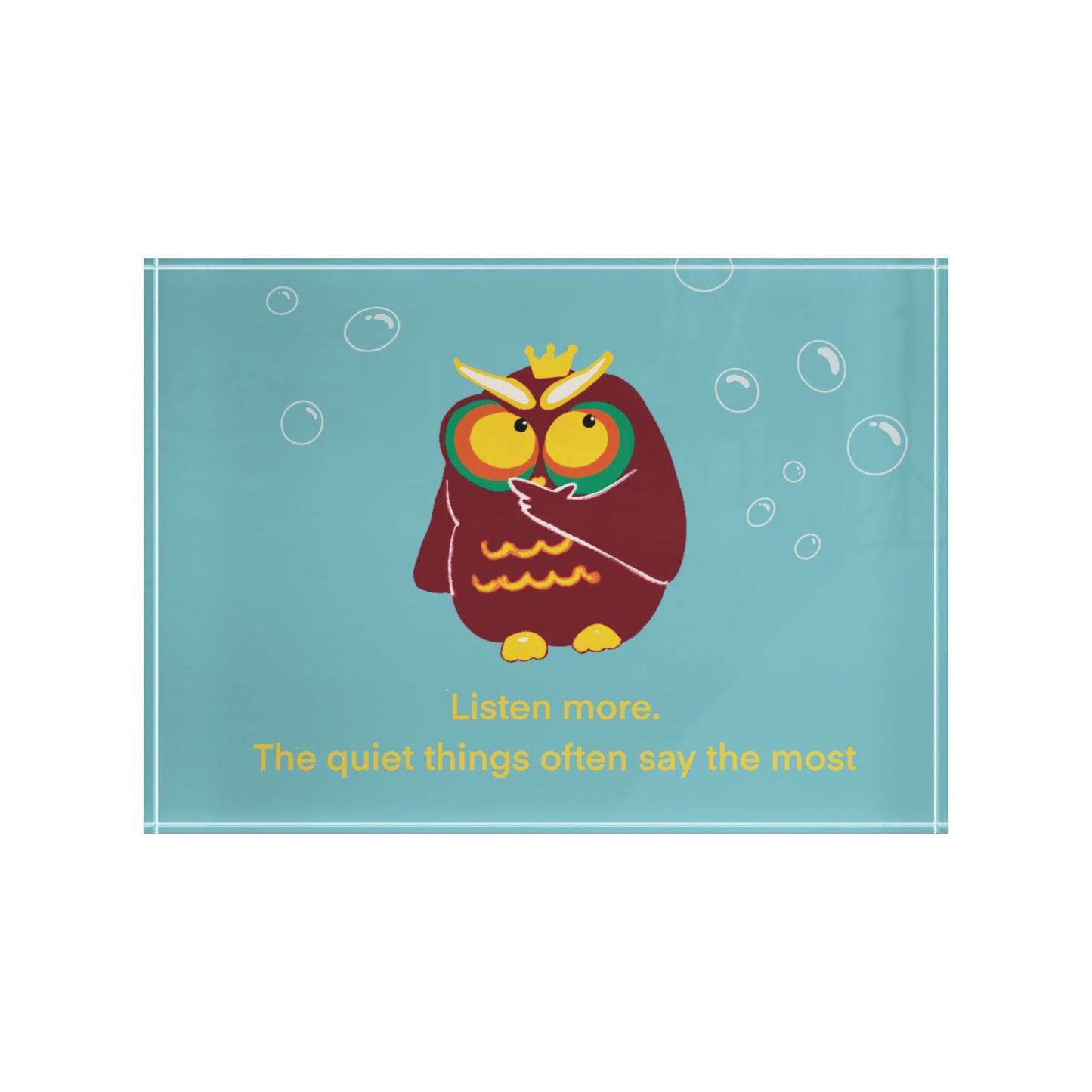 Whimsical Owl Photo Block - Cute Home Décor, Inspirational Gift, Office Art, Kid's Room Decoration, Conversation Starter