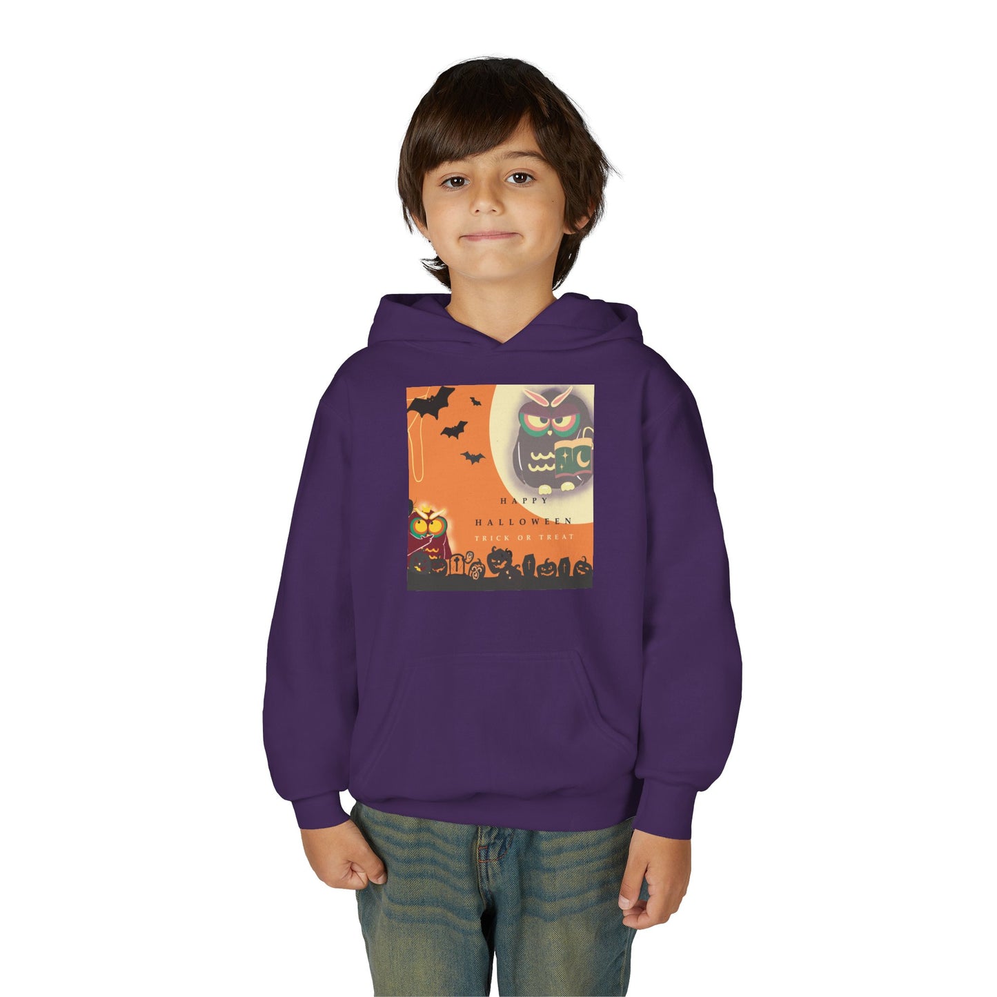 Halloween Youth Hoodie - Spooky Graphic Sweatshirt, Perfect for Fall Fun, Trick-or-Treating, Costume Parties, Cozy Sweater