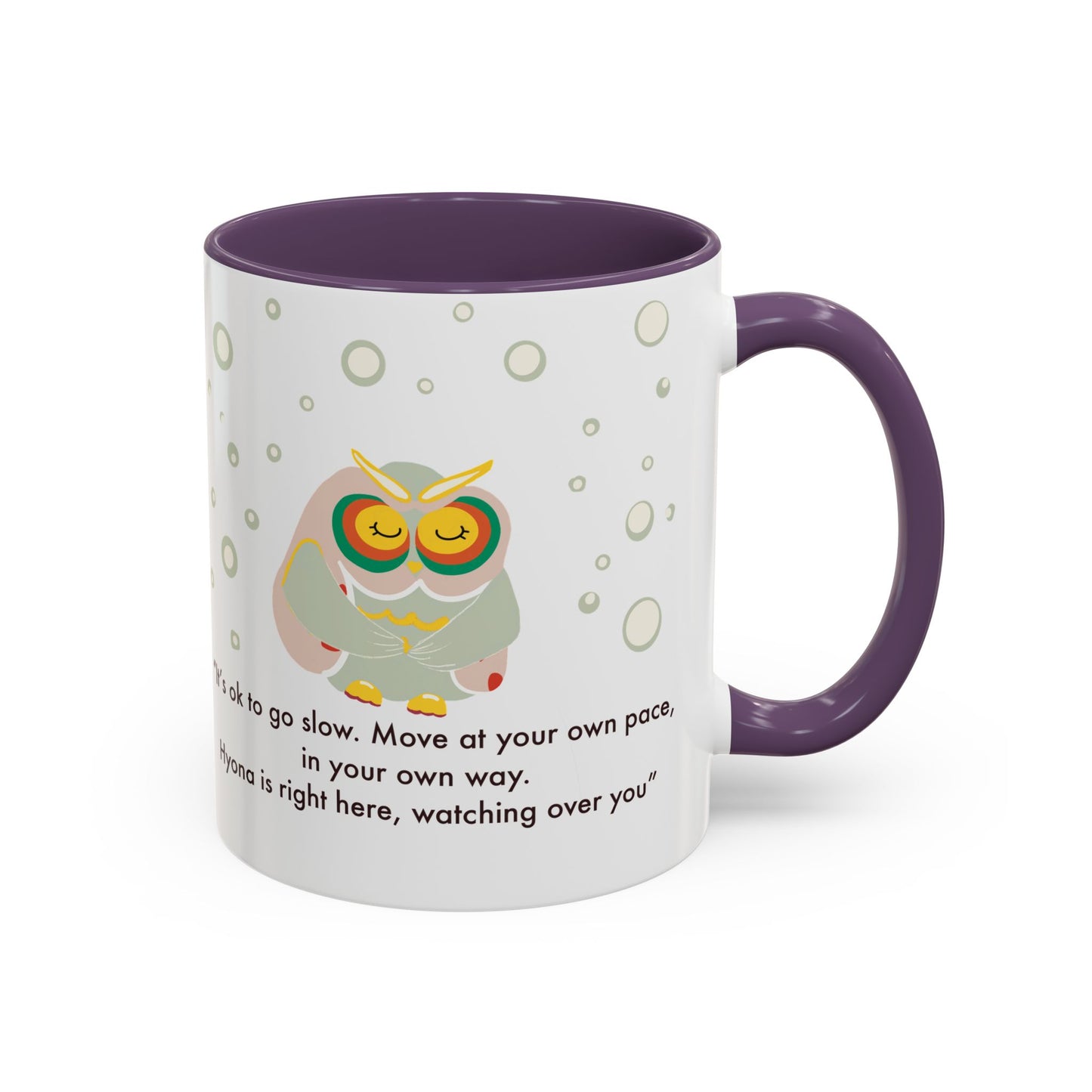 Inspirational Owl Coffee Mug - Relaxing Gift for Coffee Lovers, Motivational Drinkware, Cute Home Decor, Self-Care Reminder
