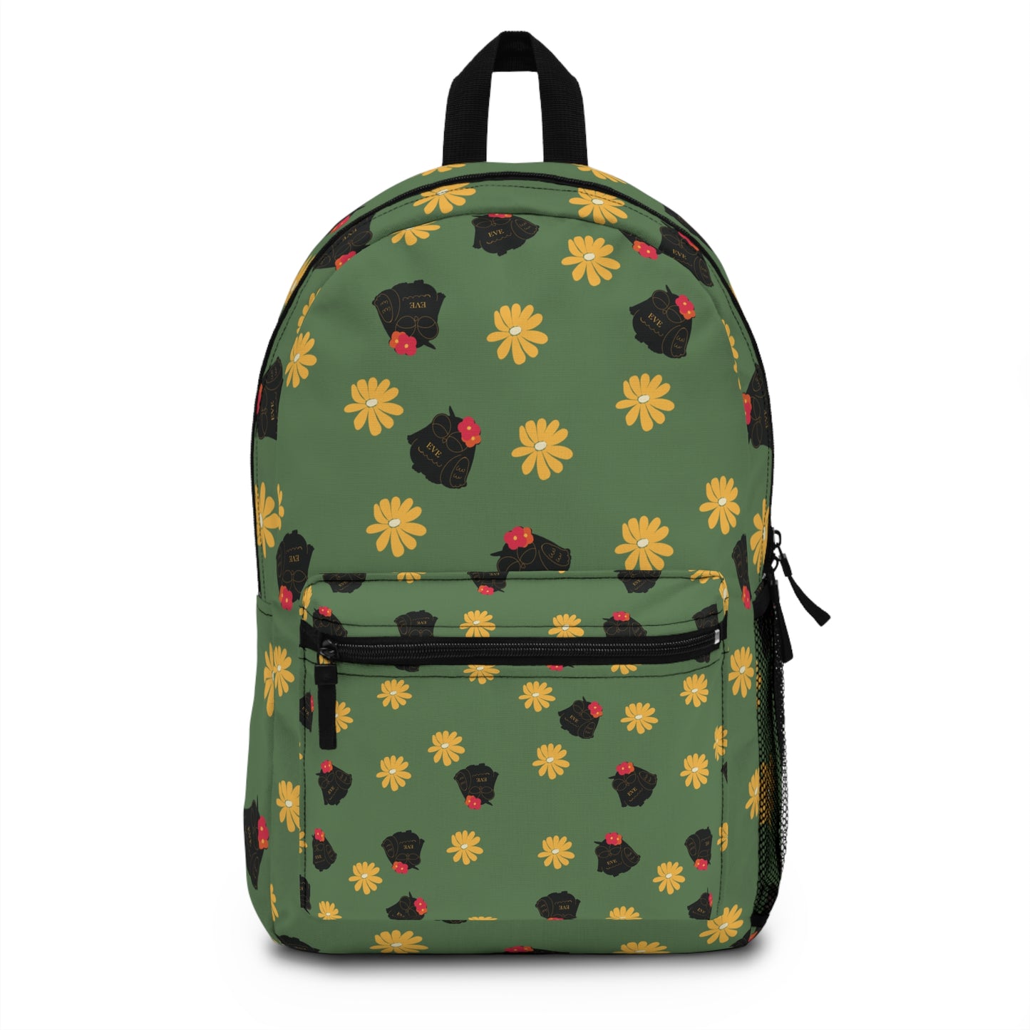 Charming Floral Backpack - Cute Green Backpack, Trendy Daypack, Stylish Book Bag for Students, Perfect for Spring Outings, Gift Idea