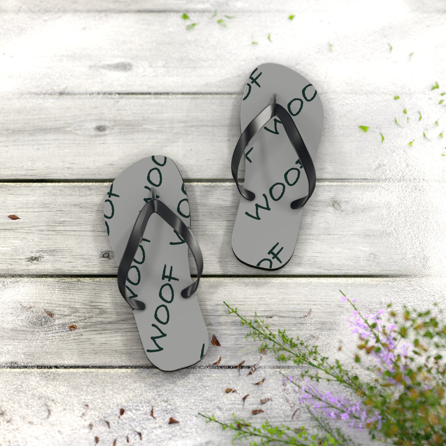 Woof Flip Flops | Fun Pet Lover Sandals for Beach Days, Summer Vibes, Dog Lover Gifts, Casual Footwear, Animal-Themed Summer Gear