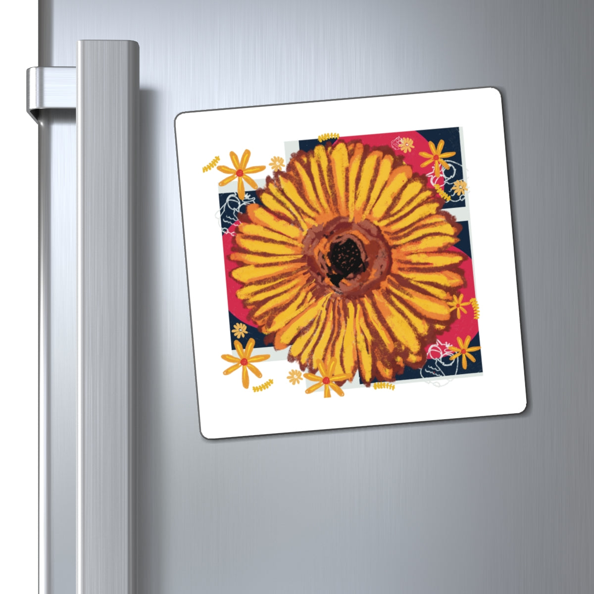Vibrant Flower Magnets, Colorful Floral Fridge Decor, Boho Kitchen Accessories, Nature-Inspired Gifts, Vintage Flower Art