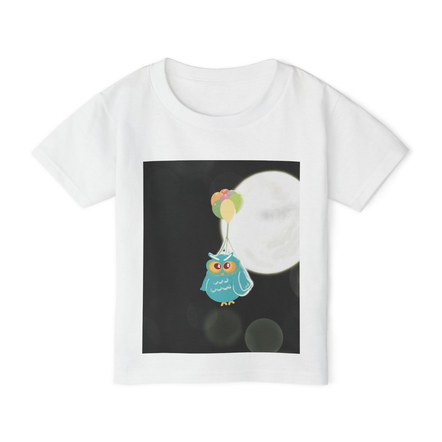 Whimsical Owl Toddler T-Shirt with Balloon Design