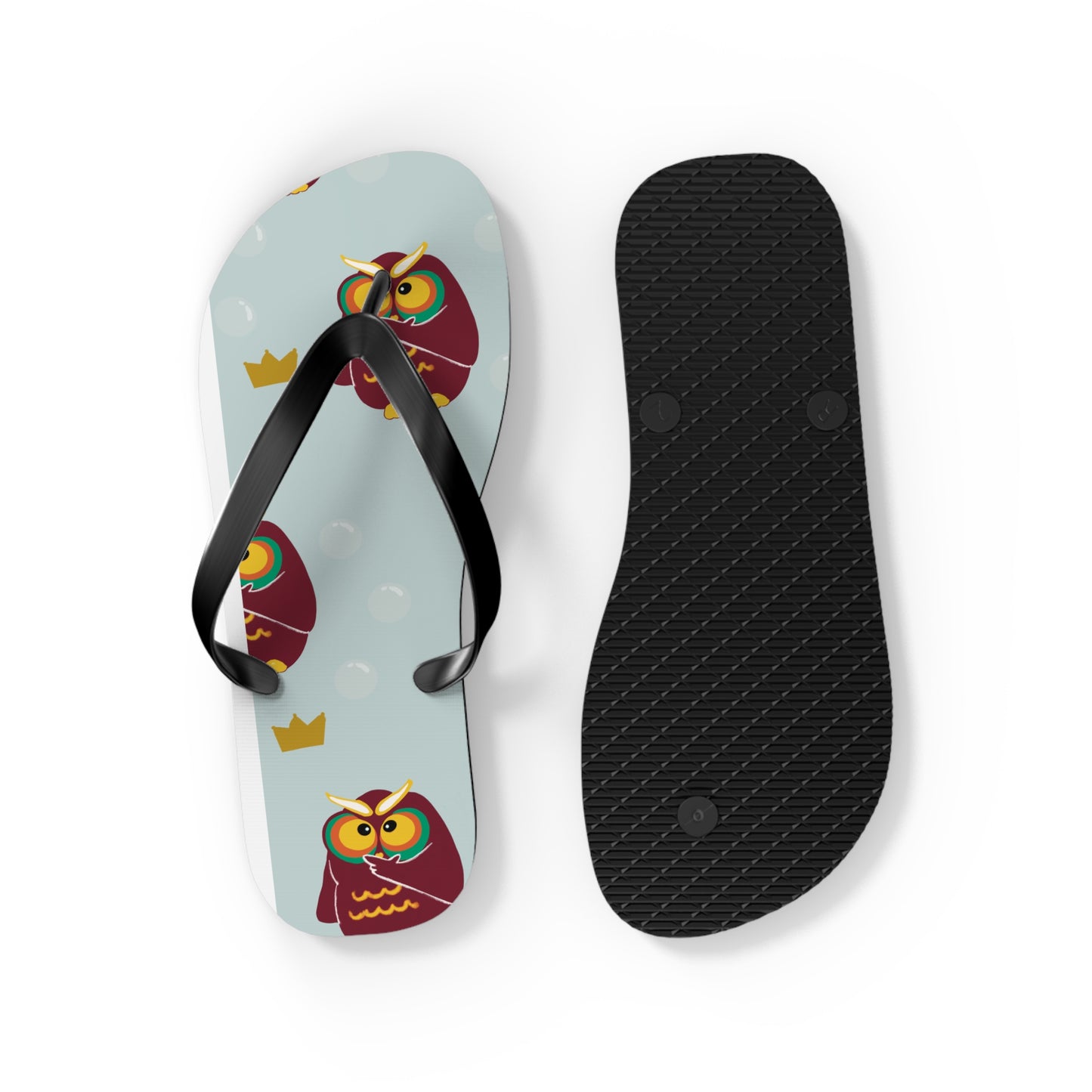 Owl Print Flip Flops - Fun Summer Footwear