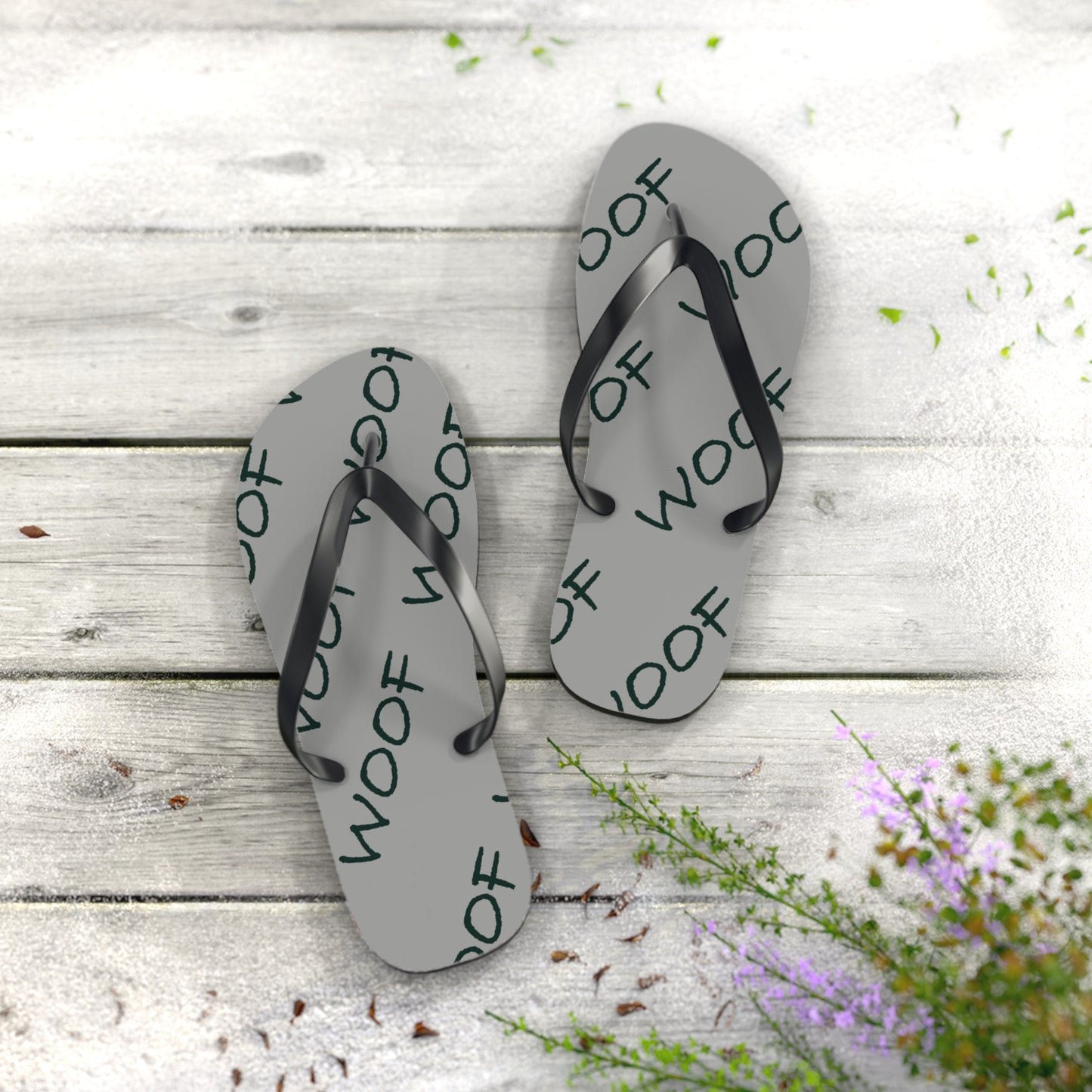 Woof Flip Flops | Fun Pet Lover Sandals for Beach Days, Summer Vibes, Dog Lover Gifts, Casual Footwear, Animal-Themed Summer Gear