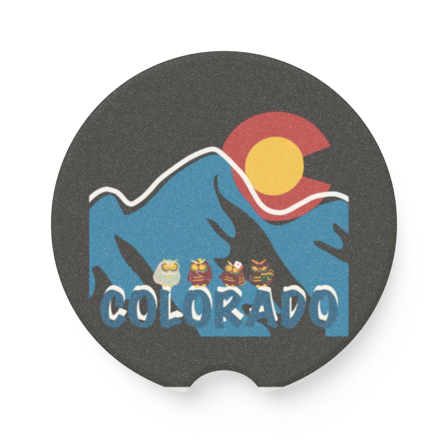 Colorado Soapstone Car Coaster, Unique Auto Accessories, Perfect for Road Trips, Gift for Travelers, Car Decor