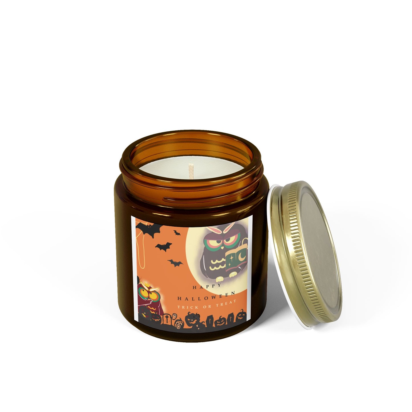 Halloween Scented Candles, Cozy Fall Home Decor, Gift for Friends, Coconut Apricot Wax, Spooktacular Candle Set, 4oz & 9oz