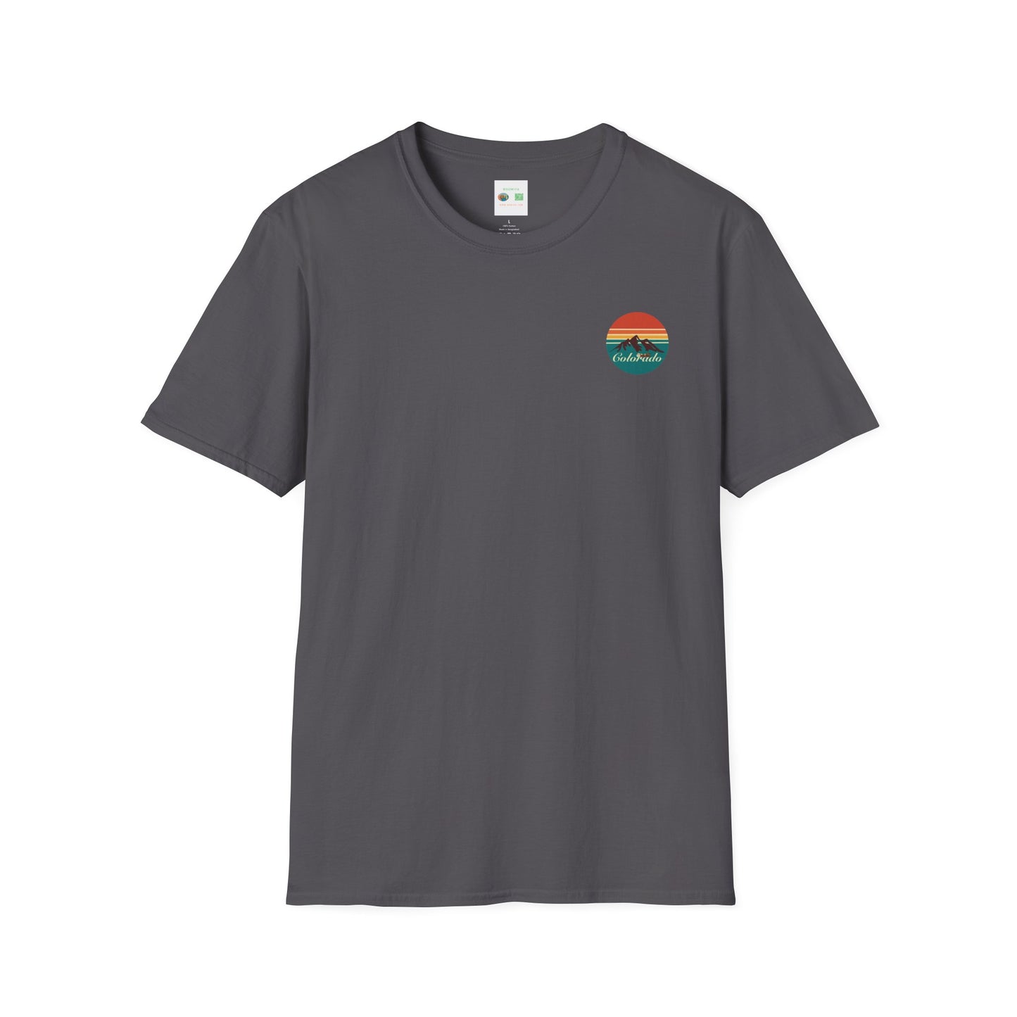Retro Colorado Mountain T-Shirt | Softstyle Tee for Nature Lovers, Outdoor Adventures, Gifts, Travel Souvenir, Vintage Style