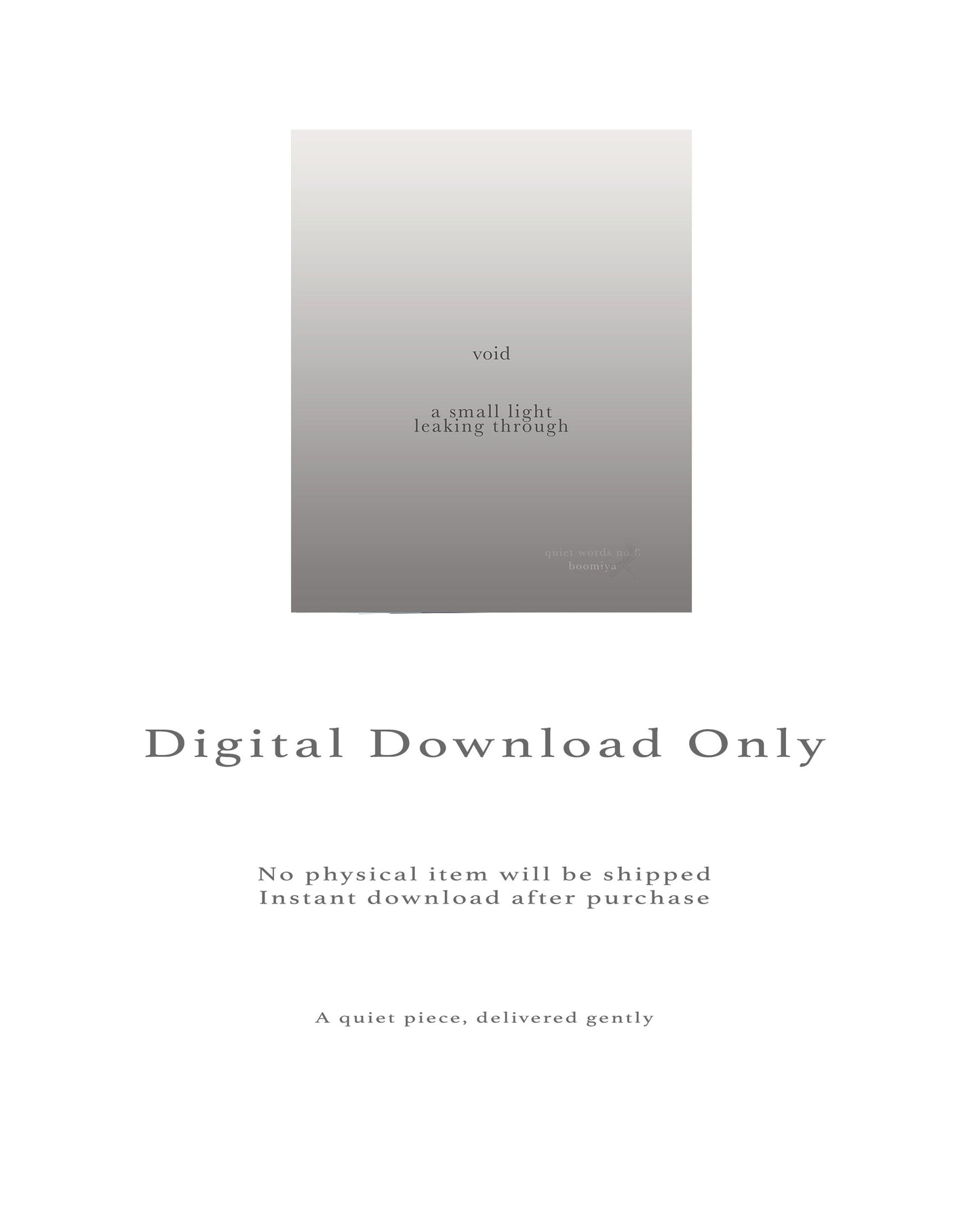 Void. | Boomiya Minimal Poetry Print