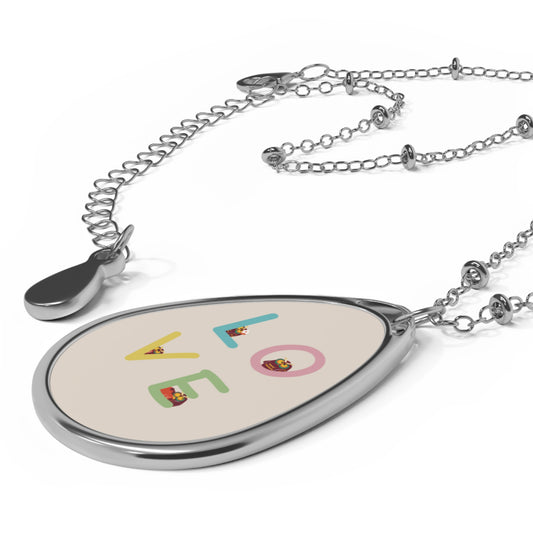 Personalized Love Oval Necklace | Meaningful Gift for Weddings, Anniversaries, & Special Occasions