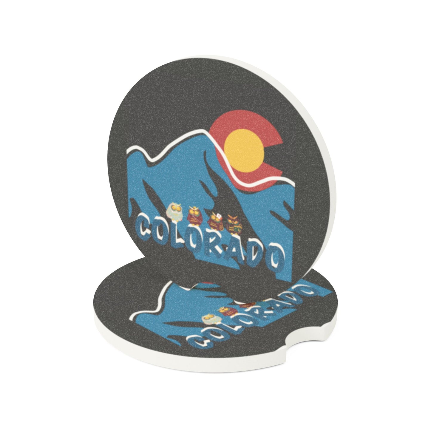 Colorado Soapstone Car Coaster, Unique Auto Accessories, Perfect for Road Trips, Gift for Travelers, Car Decor