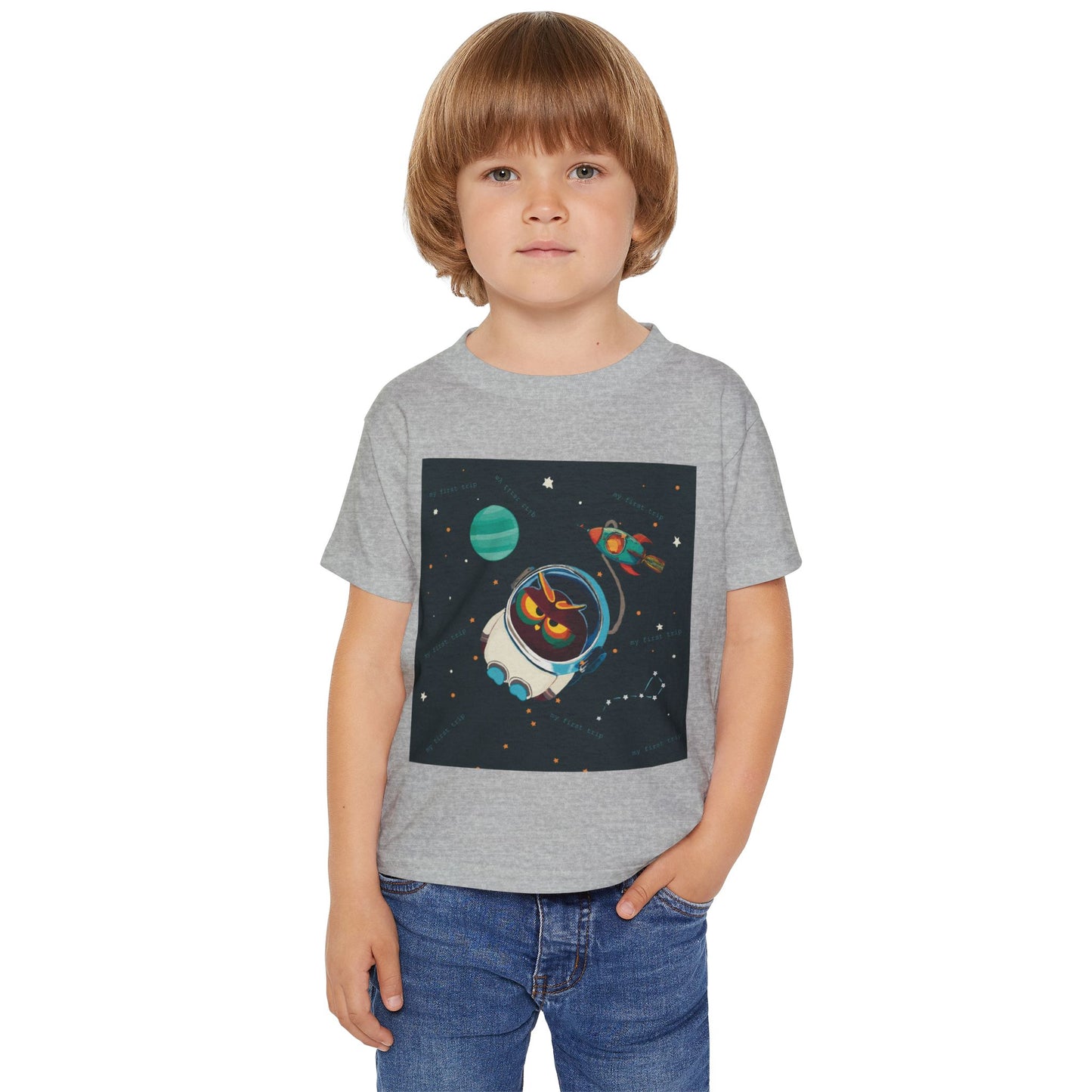 Space-Themed Toddler T-Shirt, Cute Kid's Tee, Galaxy Shirt, Toddler Spaceship Tee, Fun Gift for Birthdays, Playdate Outfit, Astronaut Design