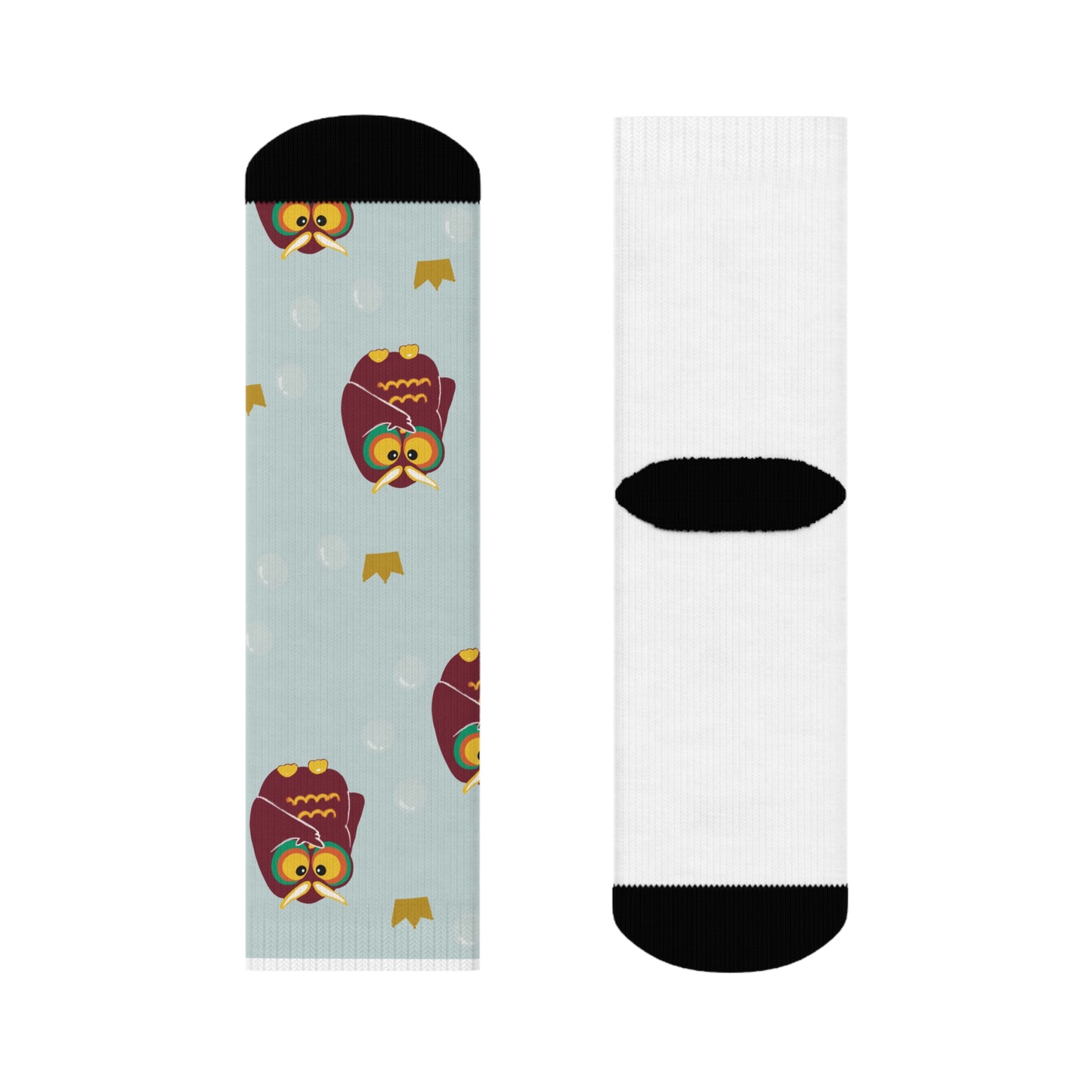 Whimsical Owl Crew Socks - Fun & Cozy Footwear for Animal Lovers