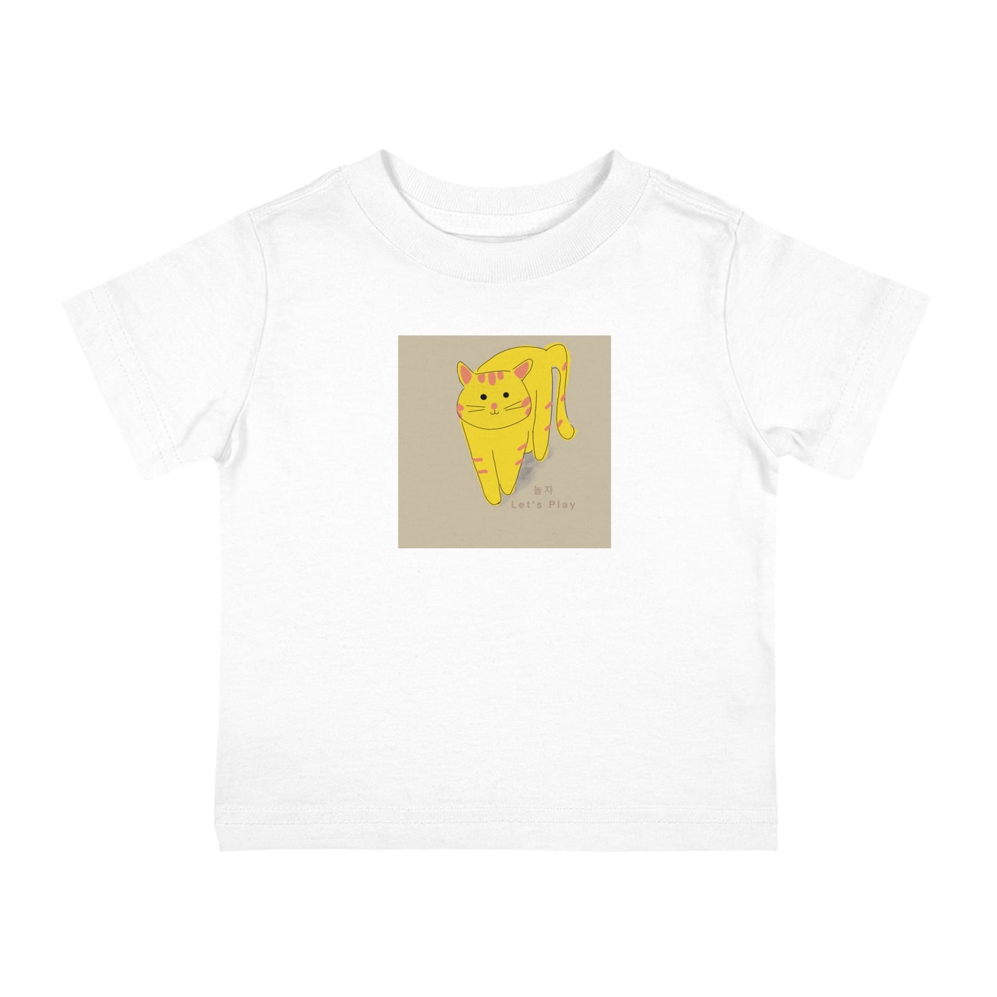Cute Cat Infant Jersey Tee - 'Let's Play' Graphic