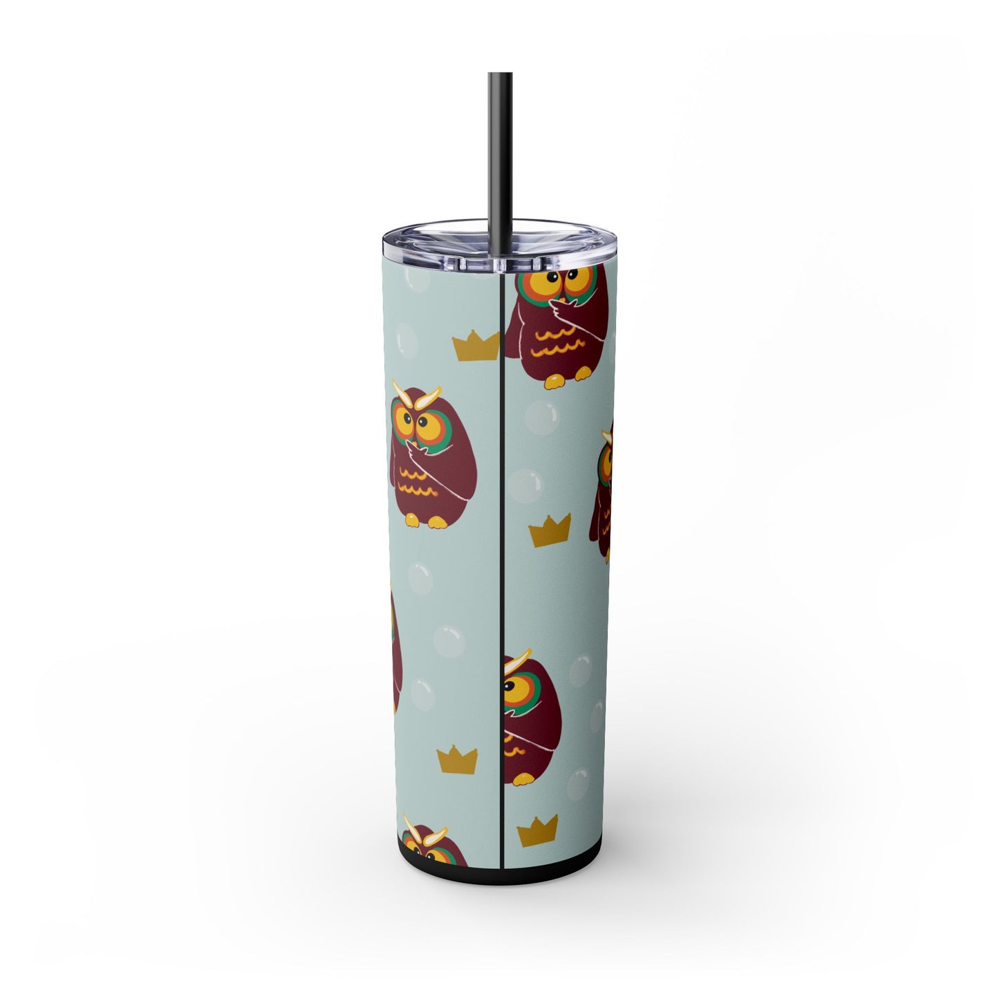 Owl Themed 20oz Skinny Tumbler with Straw - Cute & Fun Drinkware