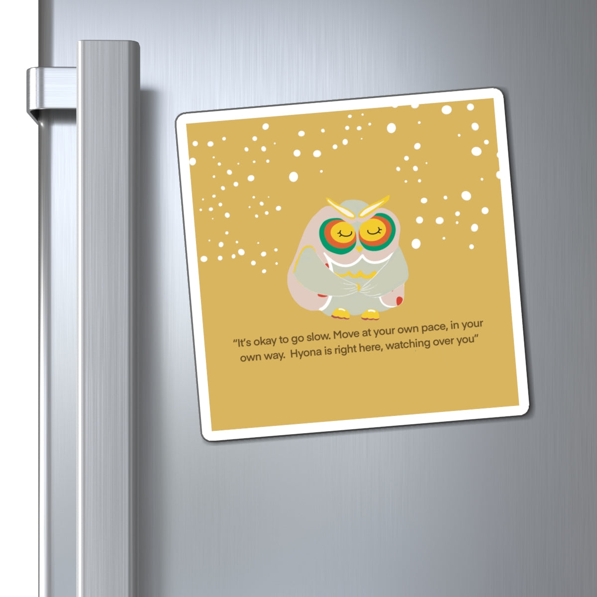 Inspirational Owl Magnet - "It's Okay to Go Slow" Decor