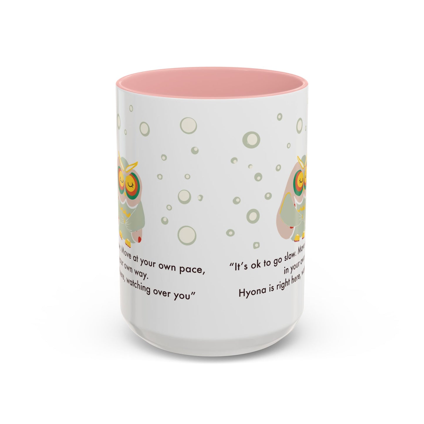 Inspirational Owl Coffee Mug - Relaxing Gift for Coffee Lovers, Motivational Drinkware, Cute Home Decor, Self-Care Reminder