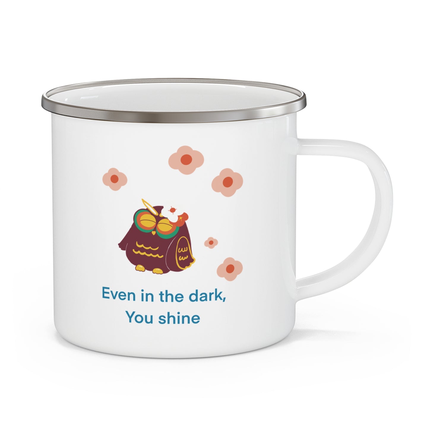 Cozy Enamel Camping Mug with Inspirational Owl Design, Perfect for Outdoor Enthusiasts, Gifts for Nature Lovers, Motivational Mug, [...]