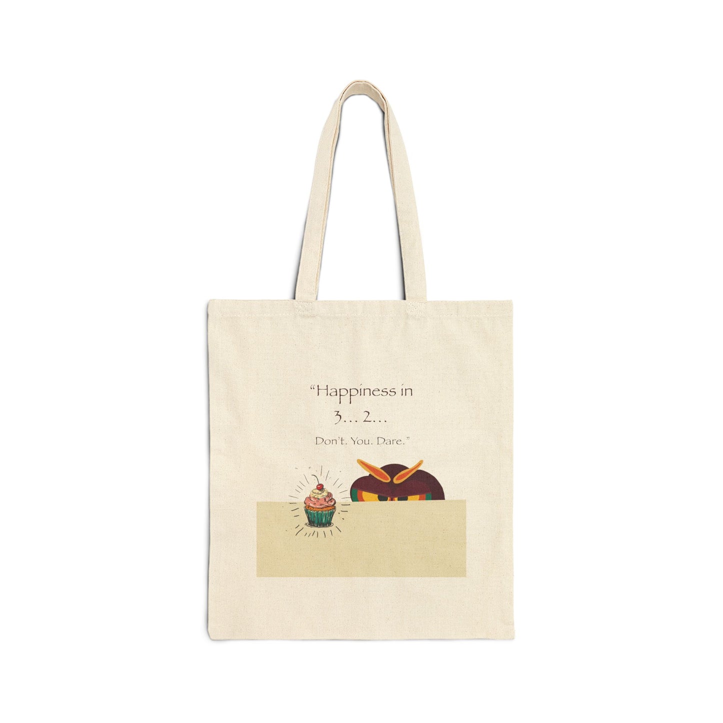 Whimsical Cotton Canvas Tote Bag - 'Happiness is...' Design, Eco-Friendly Shopping Bag, Gift for Friends, Fun Beach Tote, Cute Reusable Bag