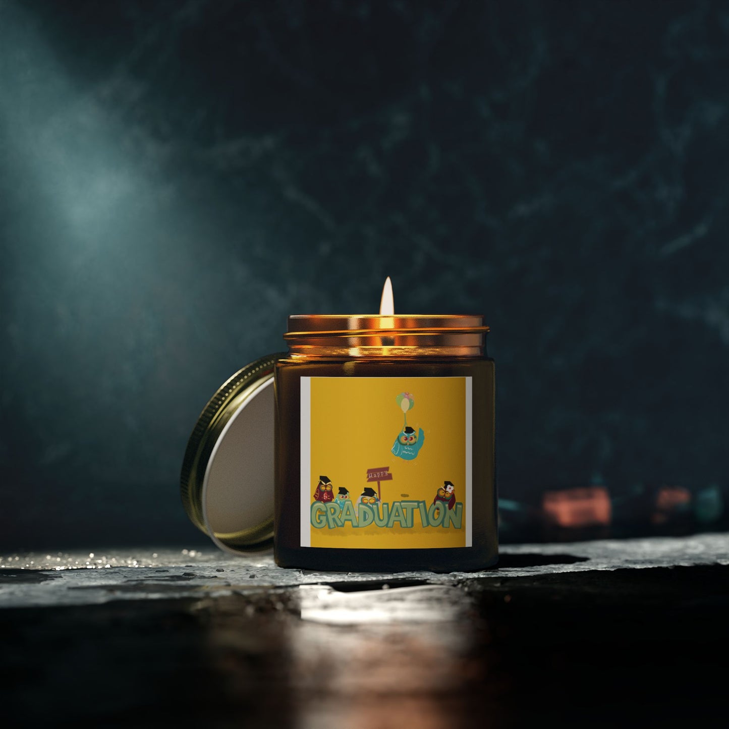 Graduation Scented Candle - Coconut Apricot Wax (4oz, 9oz) | Celebrate Your Achievement