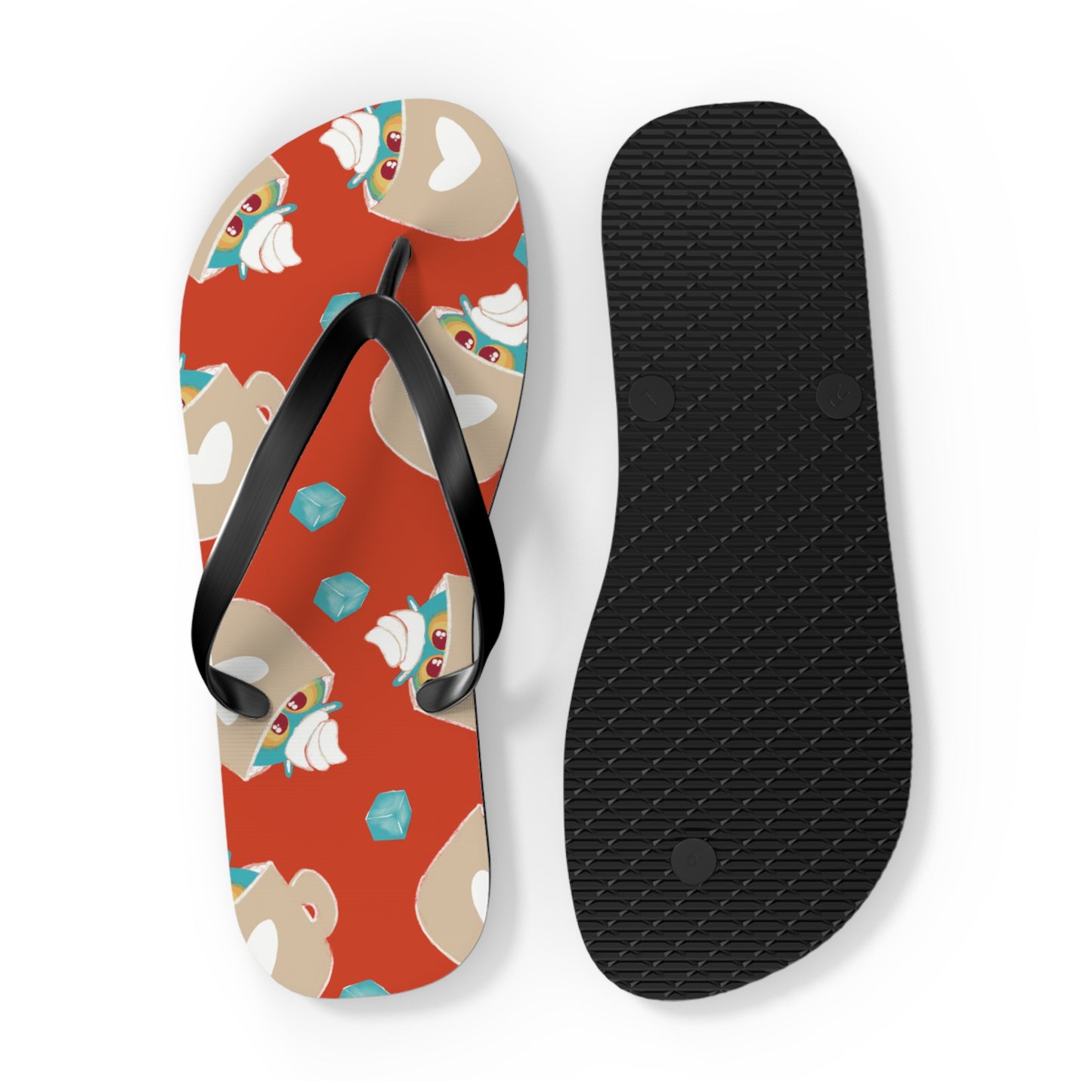 Colorful Summer Flip Flops, Beach Footwear, Vacation Sandals, Poolside Accessories, Fun Summer Vibes