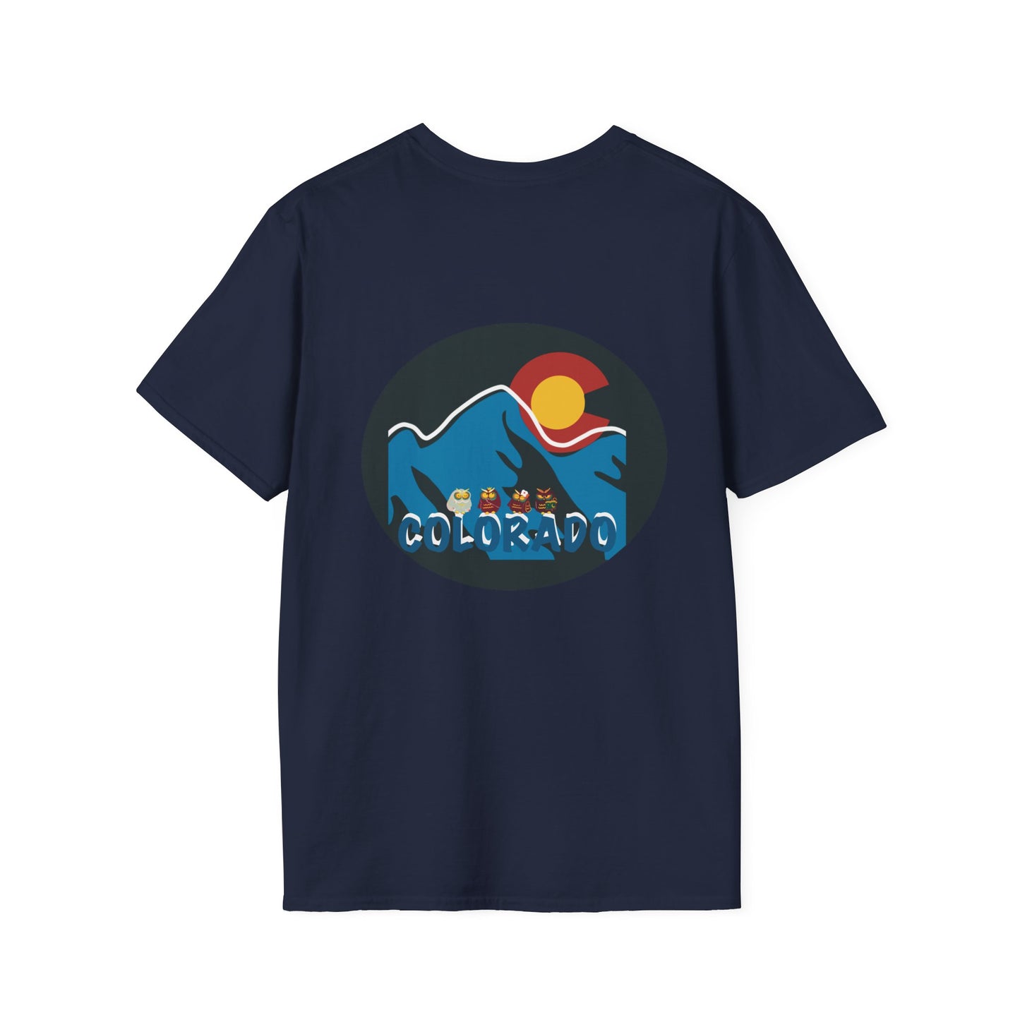 Colorado Mountain Graphic T-Shirt, Unisex Softstyle Tee, Outdoor Adventure Shirt, Vacation Souvenir, Gift for Nature Lovers