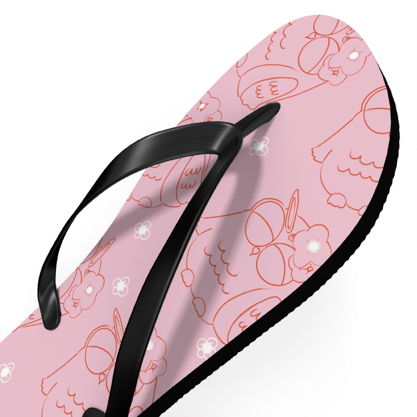 Cute Pink Flip Flops with Owl Design | Summer Footwear, Beach Shoes, Gift for Her, Vacation Essentials, Poolside Sandals