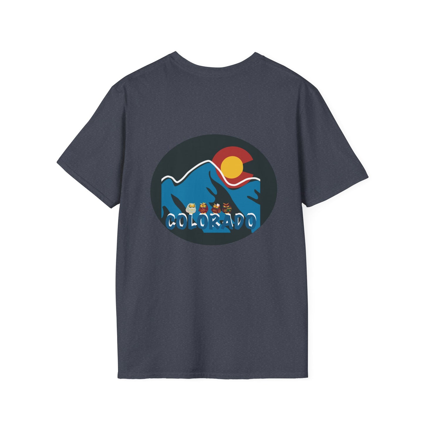Colorado Mountain Graphic T-Shirt, Unisex Softstyle Tee, Outdoor Adventure Shirt, Vacation Souvenir, Gift for Nature Lovers