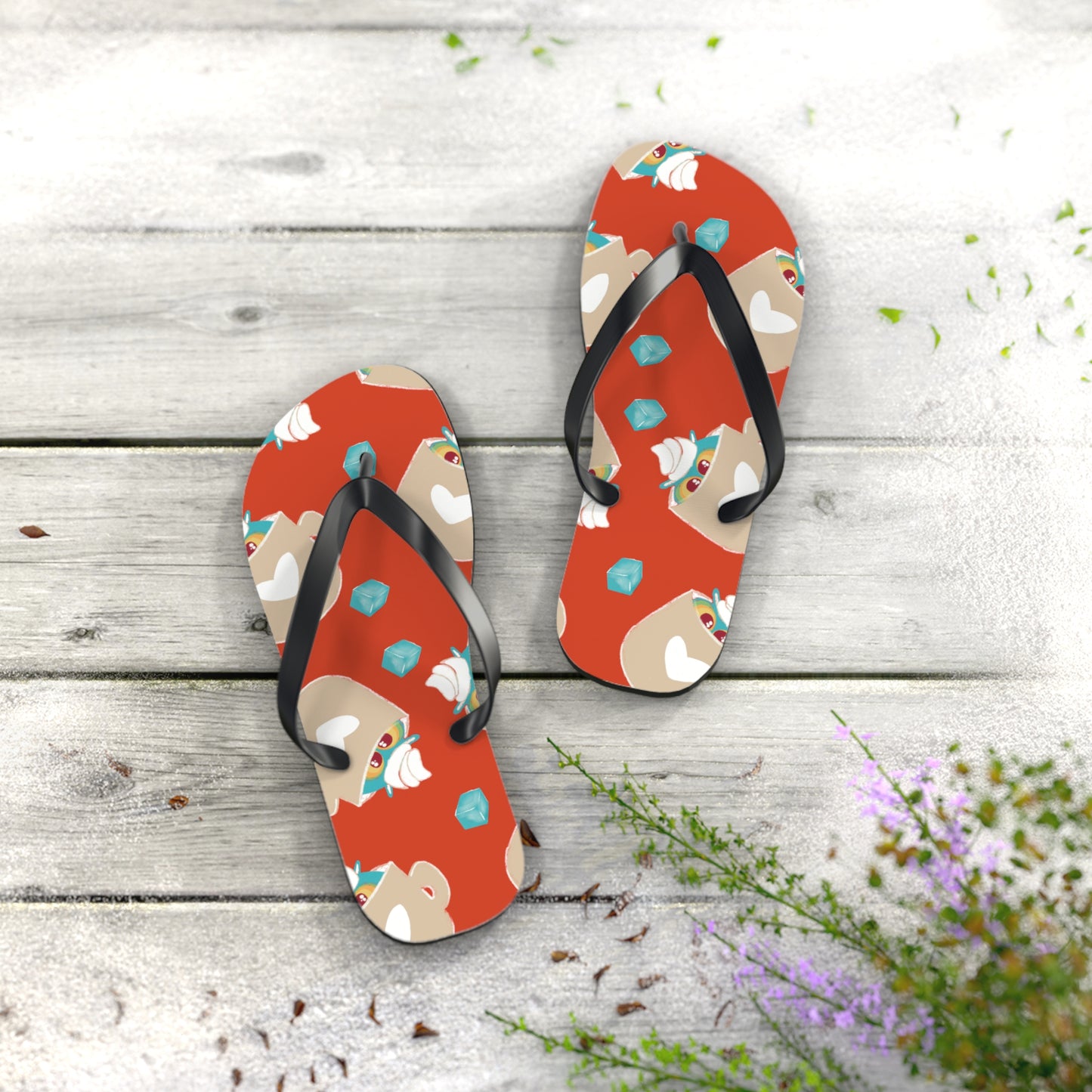 Colorful Summer Flip Flops, Beach Footwear, Vacation Sandals, Poolside Accessories, Fun Summer Vibes