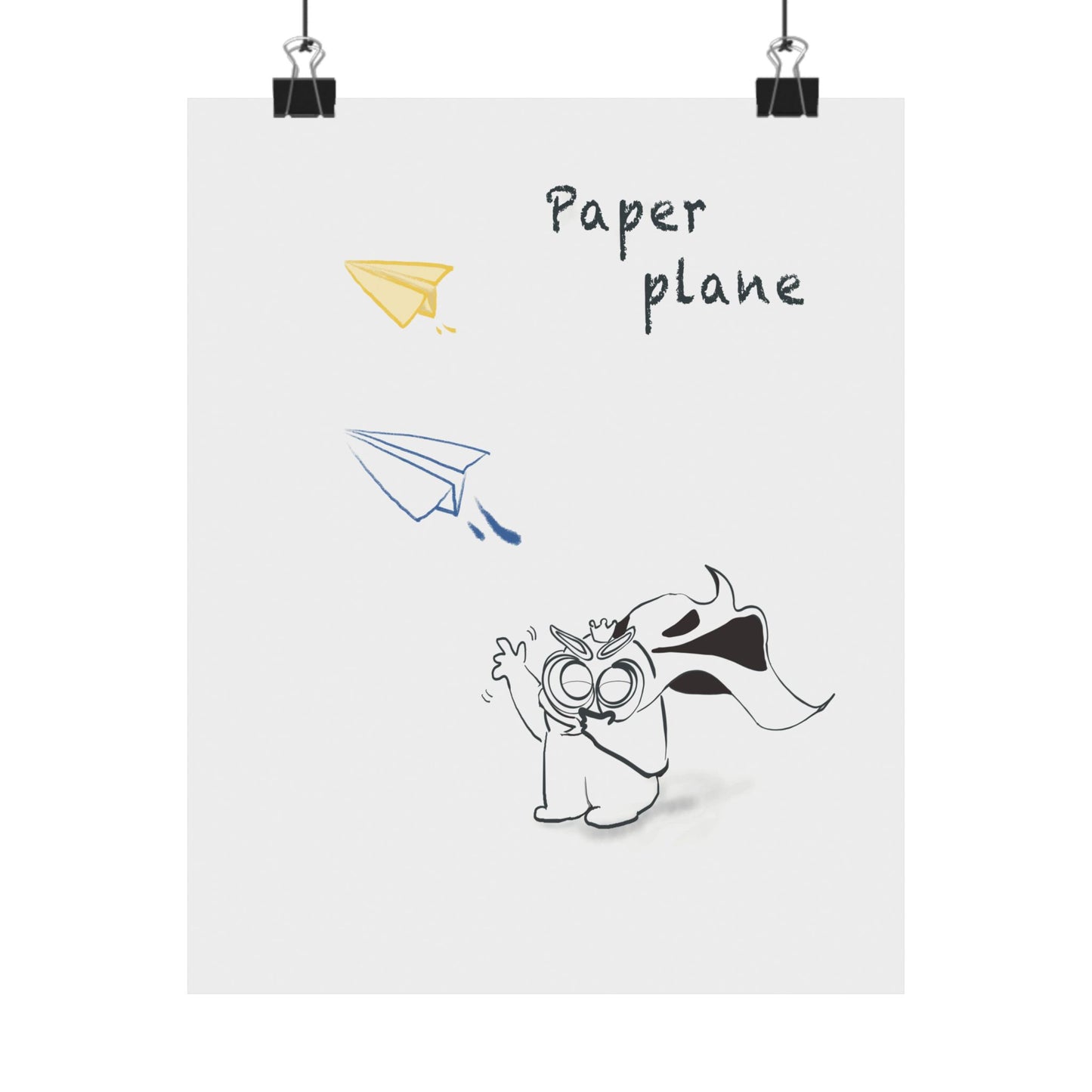 Paper Plane Tomo Matte Poster — Soft Dream Poster|Minimal Art Print| Quiet Hope Series