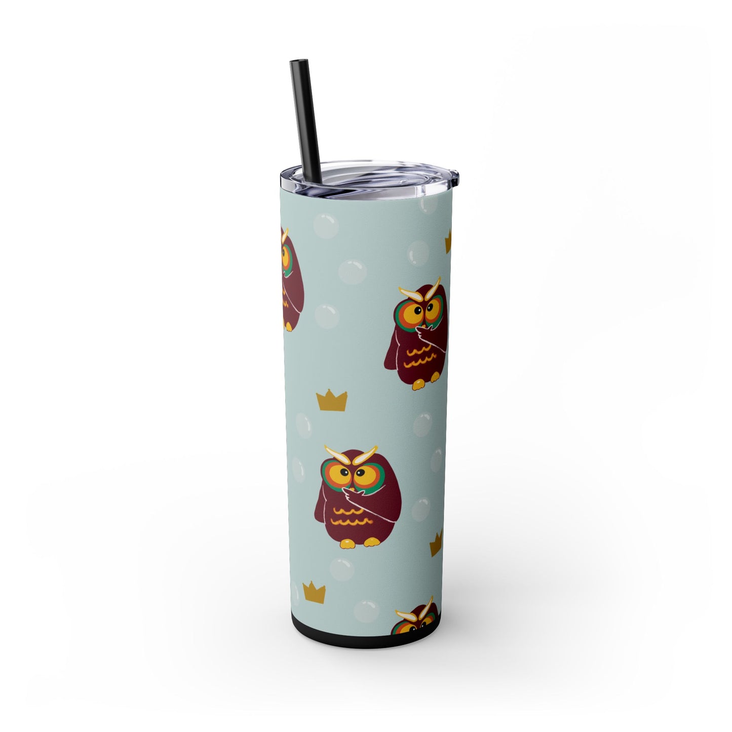 Owl Themed 20oz Skinny Tumbler with Straw - Cute & Fun Drinkware