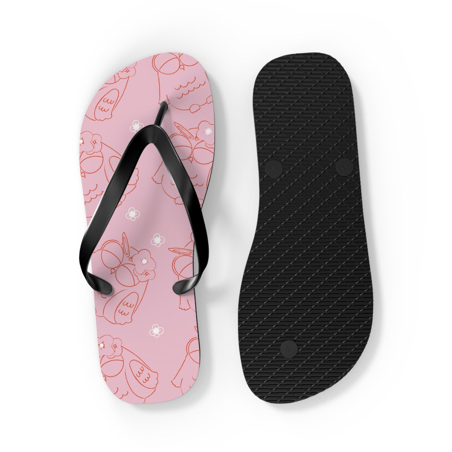 Cute Pink Flip Flops with Owl Design | Summer Footwear, Beach Shoes, Gift for Her, Vacation Essentials, Poolside Sandals