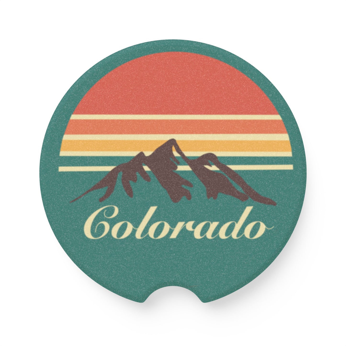 Vintage Colorado Soapstone Car Coaster | Mountain Coaster, Auto Accessories, Gift for Car Enthusiasts, Travel Souvenir, Home Décor