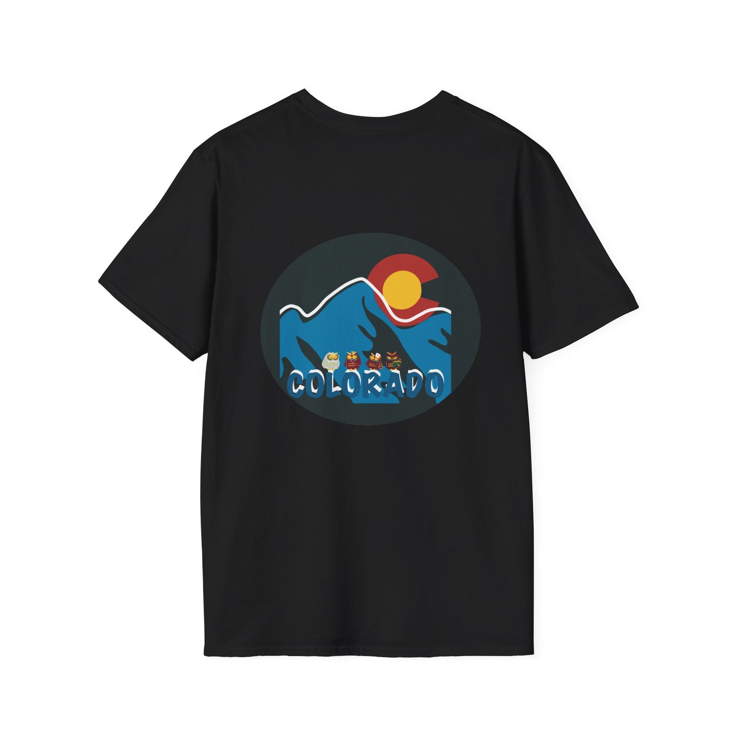 Colorado Mountain Graphic T-Shirt, Unisex Softstyle Tee, Outdoor Adventure Shirt, Vacation Souvenir, Gift for Nature Lovers
