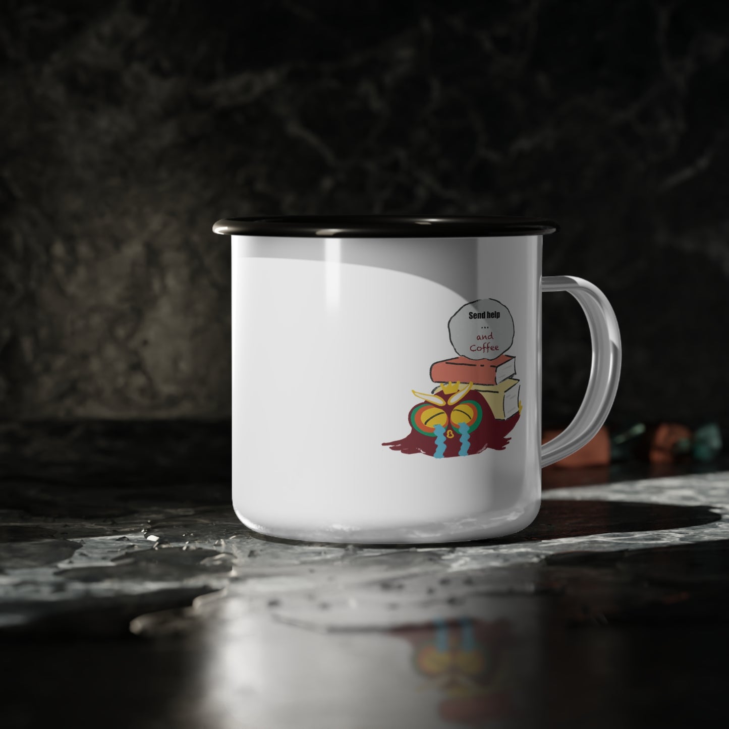 Cozy Enamel Camp Cup with Fun Design - Perfect for Camping, Gifts, Coffee Lovers, Outdoor Adventures, Home & Office Use