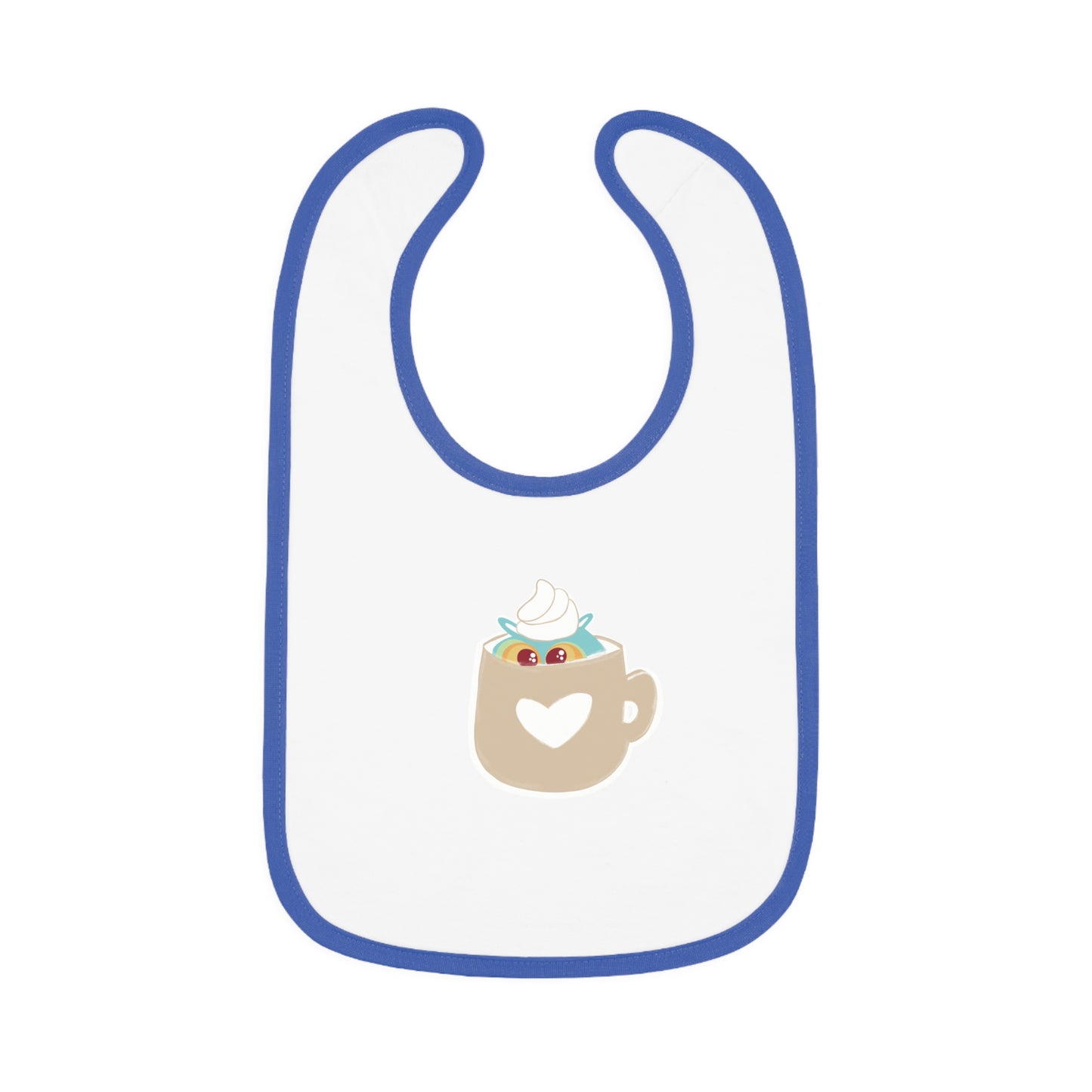 Cute Coffee Mug Baby Bib with Heart Design