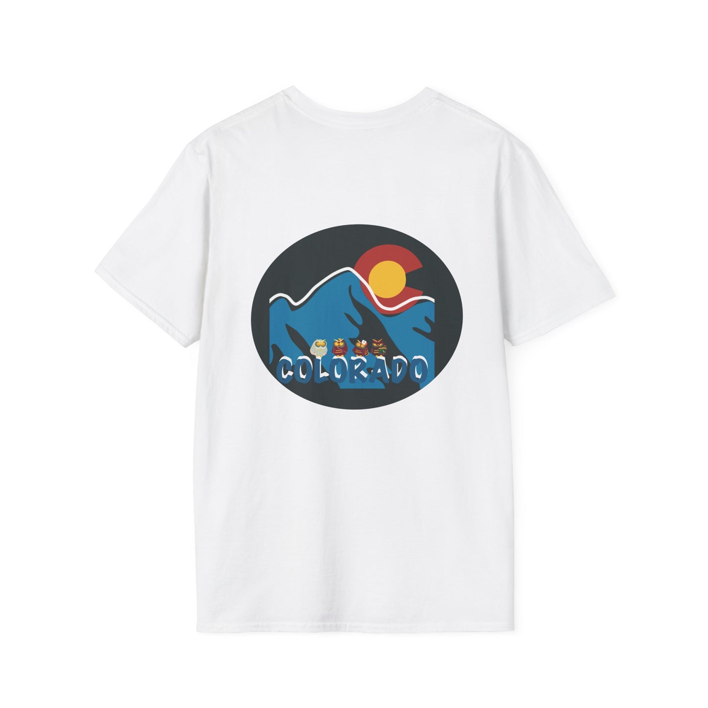 Colorado Mountain Graphic T-Shirt, Unisex Softstyle Tee, Outdoor Adventure Shirt, Vacation Souvenir, Gift for Nature Lovers