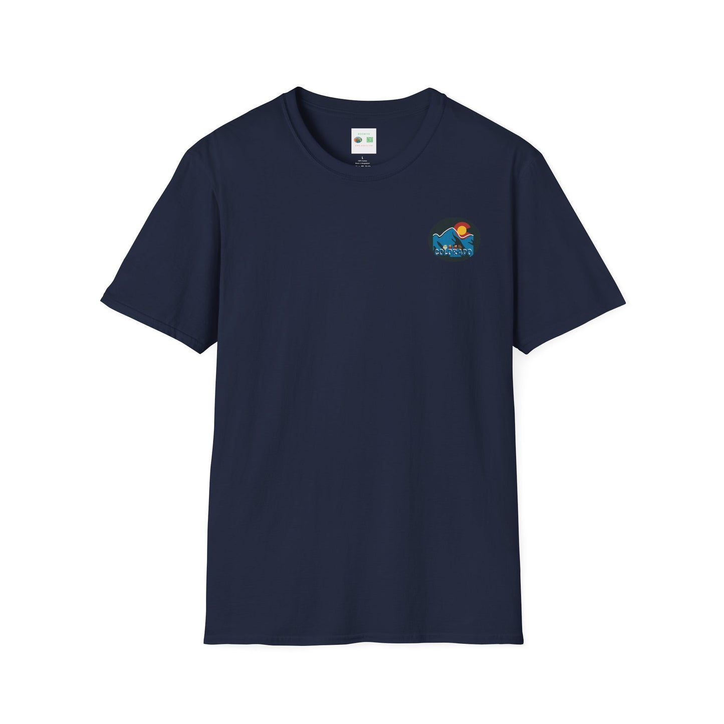 Colorado Mountain Graphic T-Shirt, Unisex Softstyle Tee, Outdoor Adventure Shirt, Vacation Souvenir, Gift for Nature Lovers