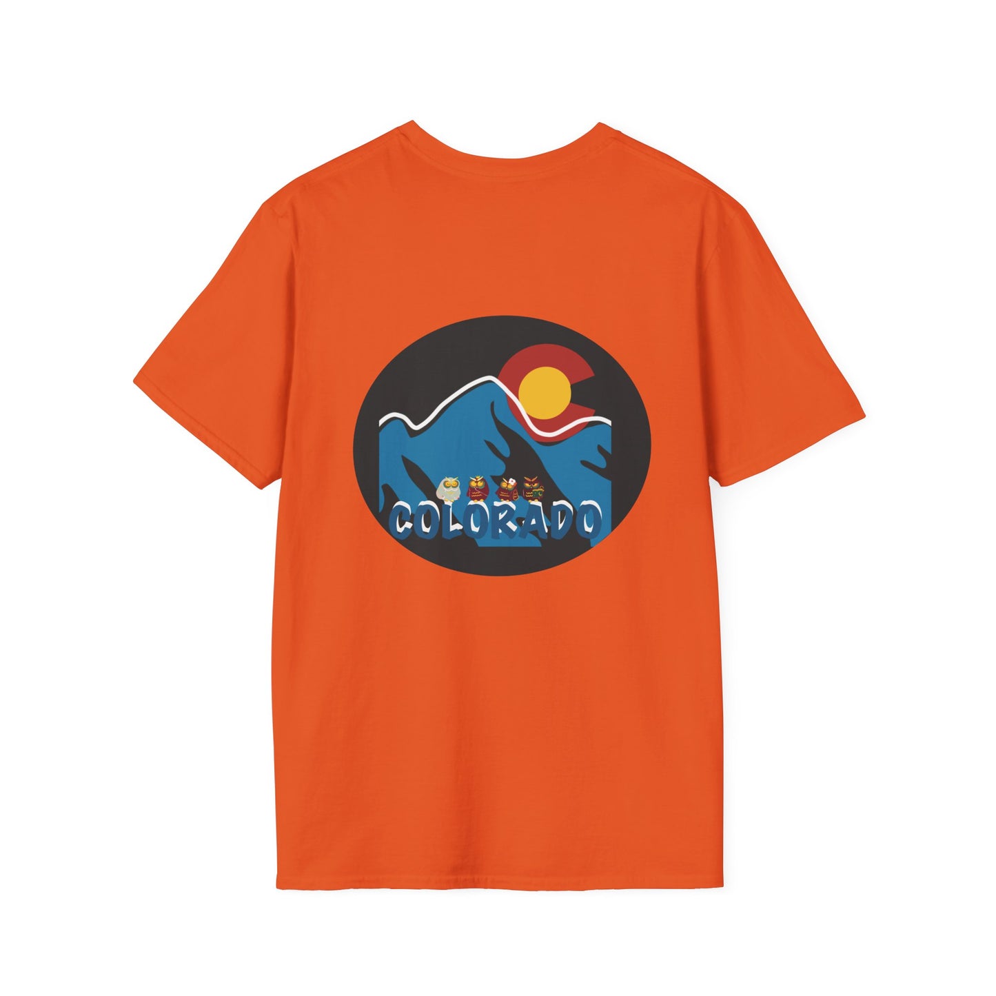 Colorado Mountain Graphic T-Shirt, Unisex Softstyle Tee, Outdoor Adventure Shirt, Vacation Souvenir, Gift for Nature Lovers