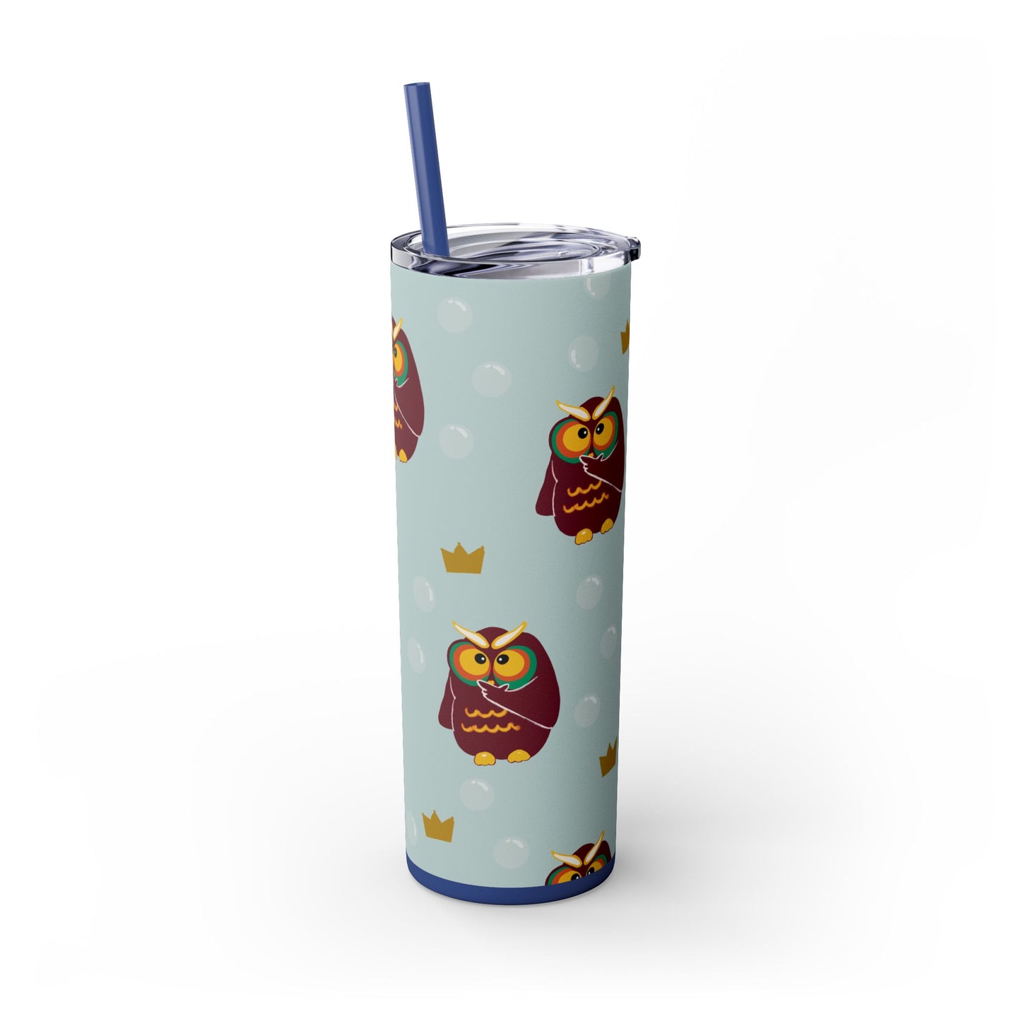 Owl Themed 20oz Skinny Tumbler with Straw - Cute & Fun Drinkware