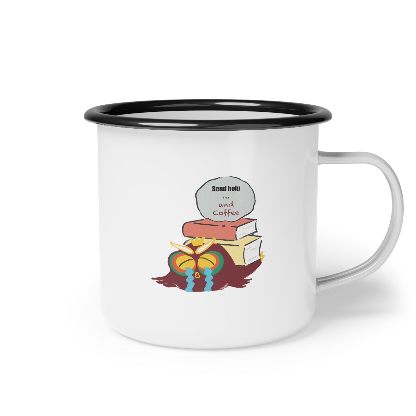 Cozy Enamel Camp Cup with Fun Design - Perfect for Camping, Gifts, Coffee Lovers, Outdoor Adventures, Home & Office Use