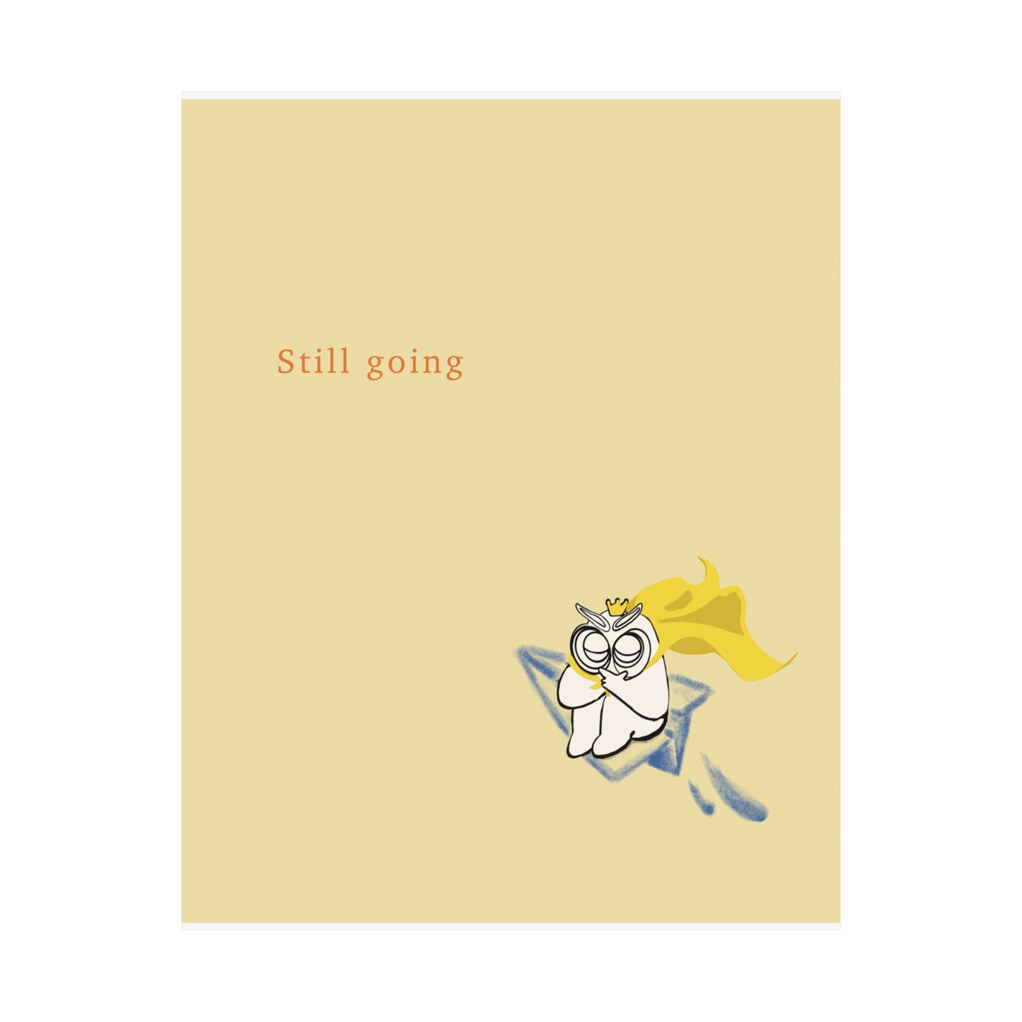 Still Going - Minimal Owl Paper Plane Poster | Tomo Illustration art Print