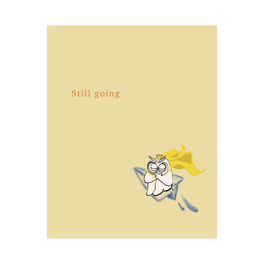 Still Going - Minimal Owl Paper Plane Poster | Tomo Illustration art Print