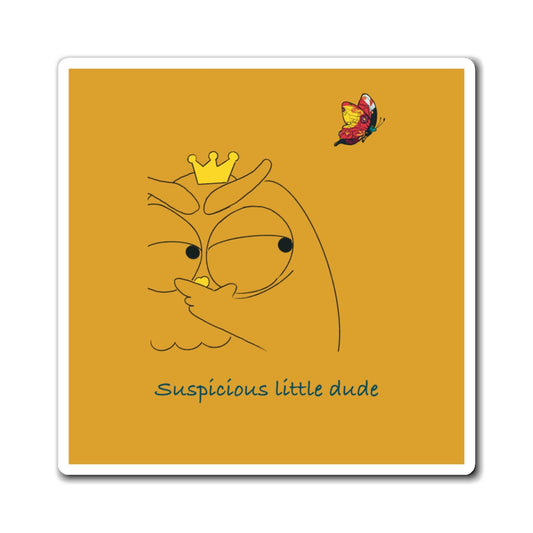 Suspicious Little Dude Magnet, Cute Kitchen Decor, Unique Gift, Quirky Home Accessories, Fun Fridge Magnet, Gifts for Him
