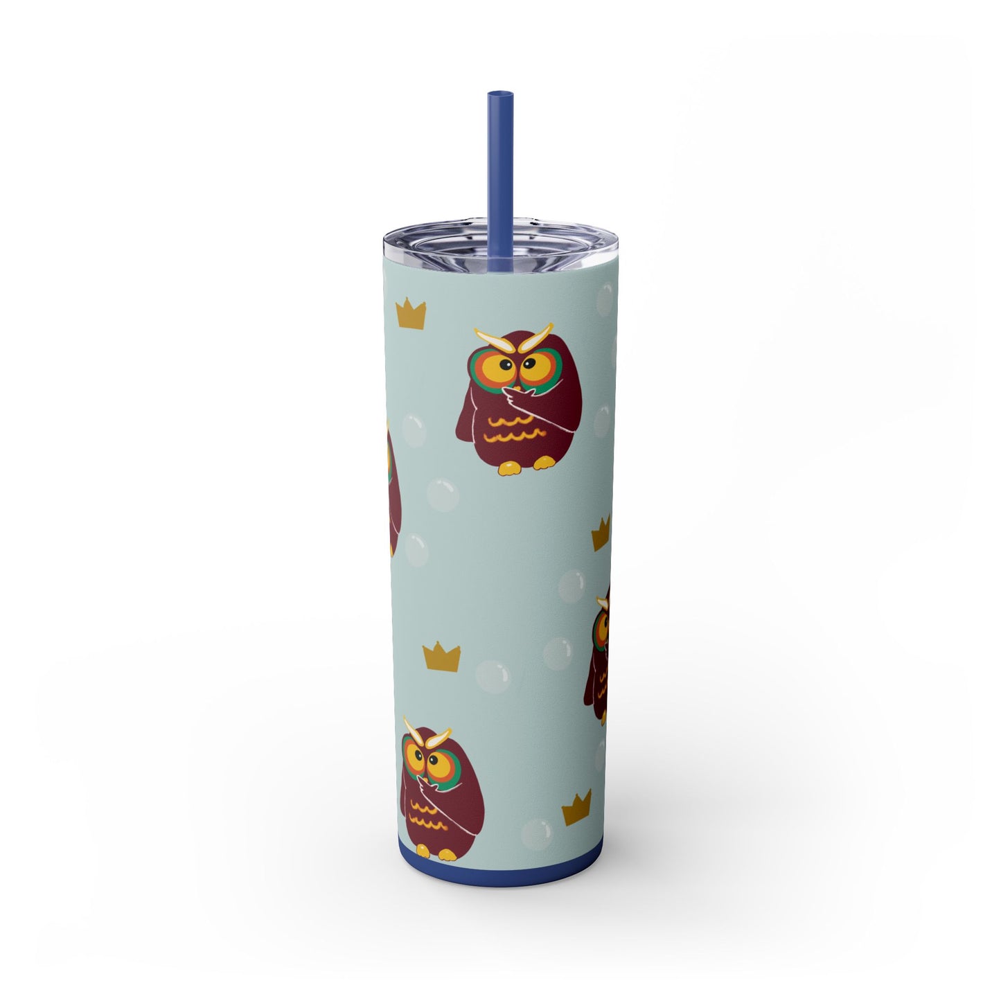 Owl Themed 20oz Skinny Tumbler with Straw - Cute & Fun Drinkware